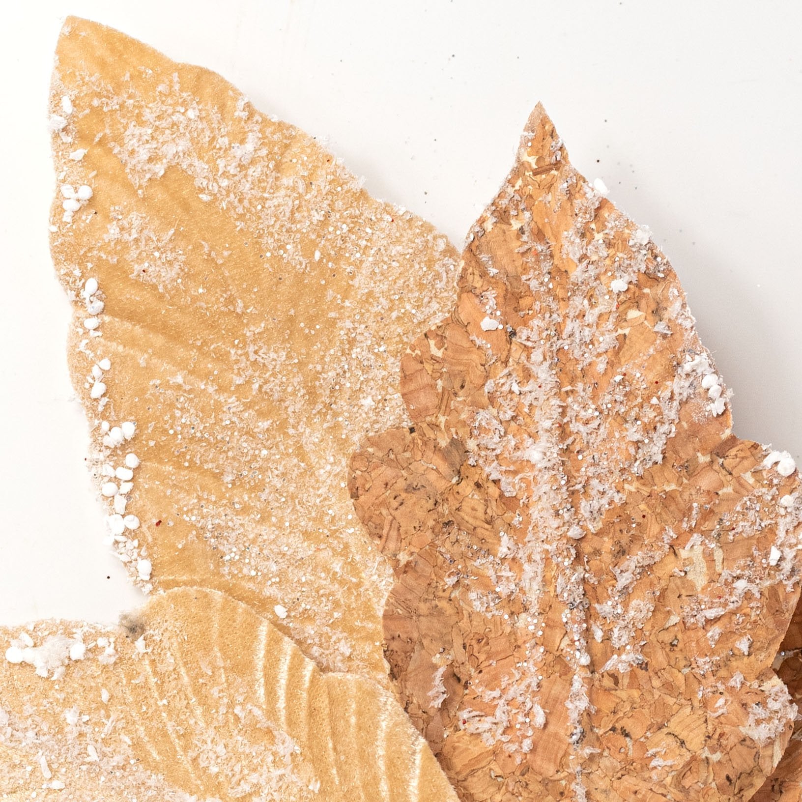 12" x 20" Frosted Poinsettia Stem: Gingerbread Tan Lifestyle Photo