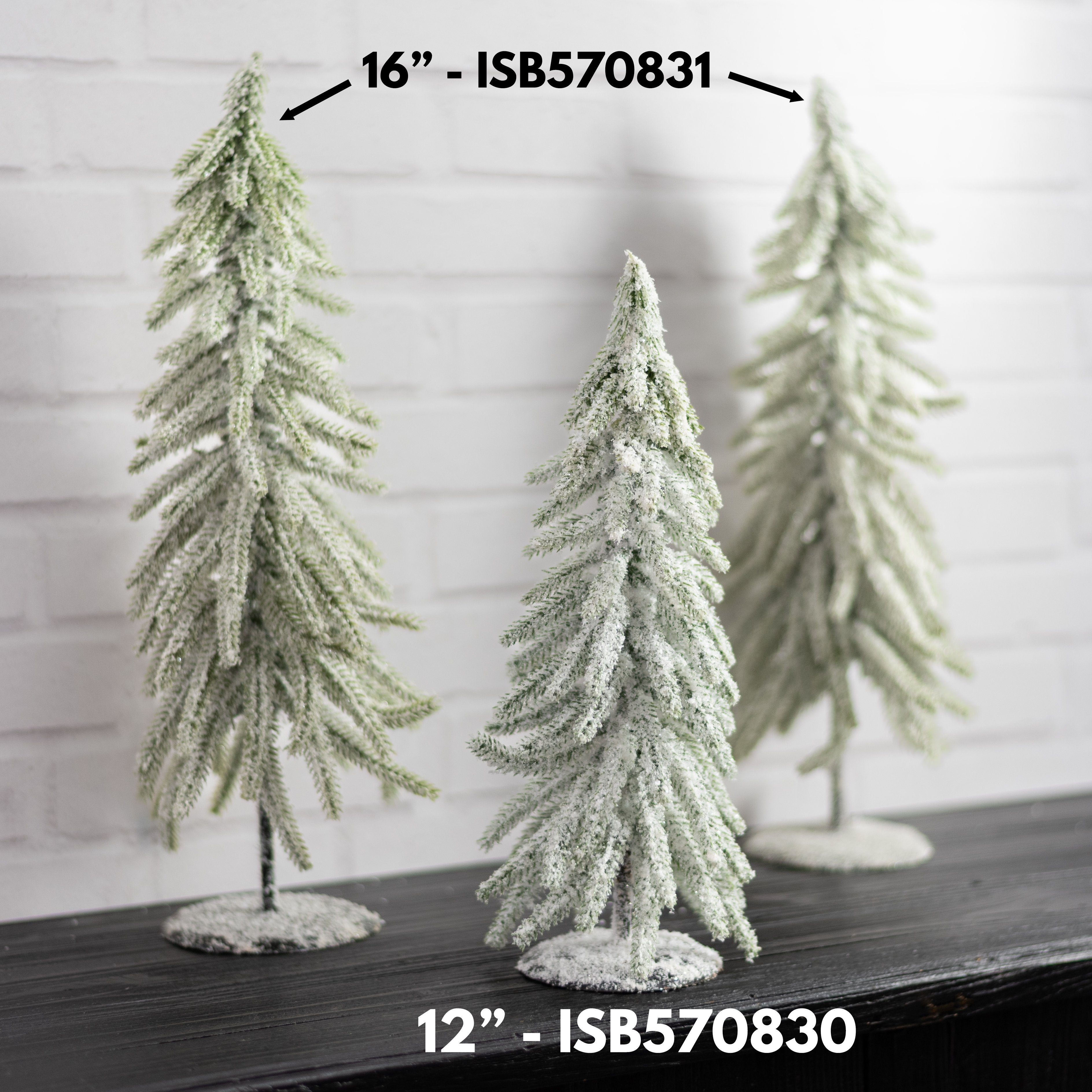 12" Flocked Snowy Christmas Tree Table Decor Lifestyle Photo