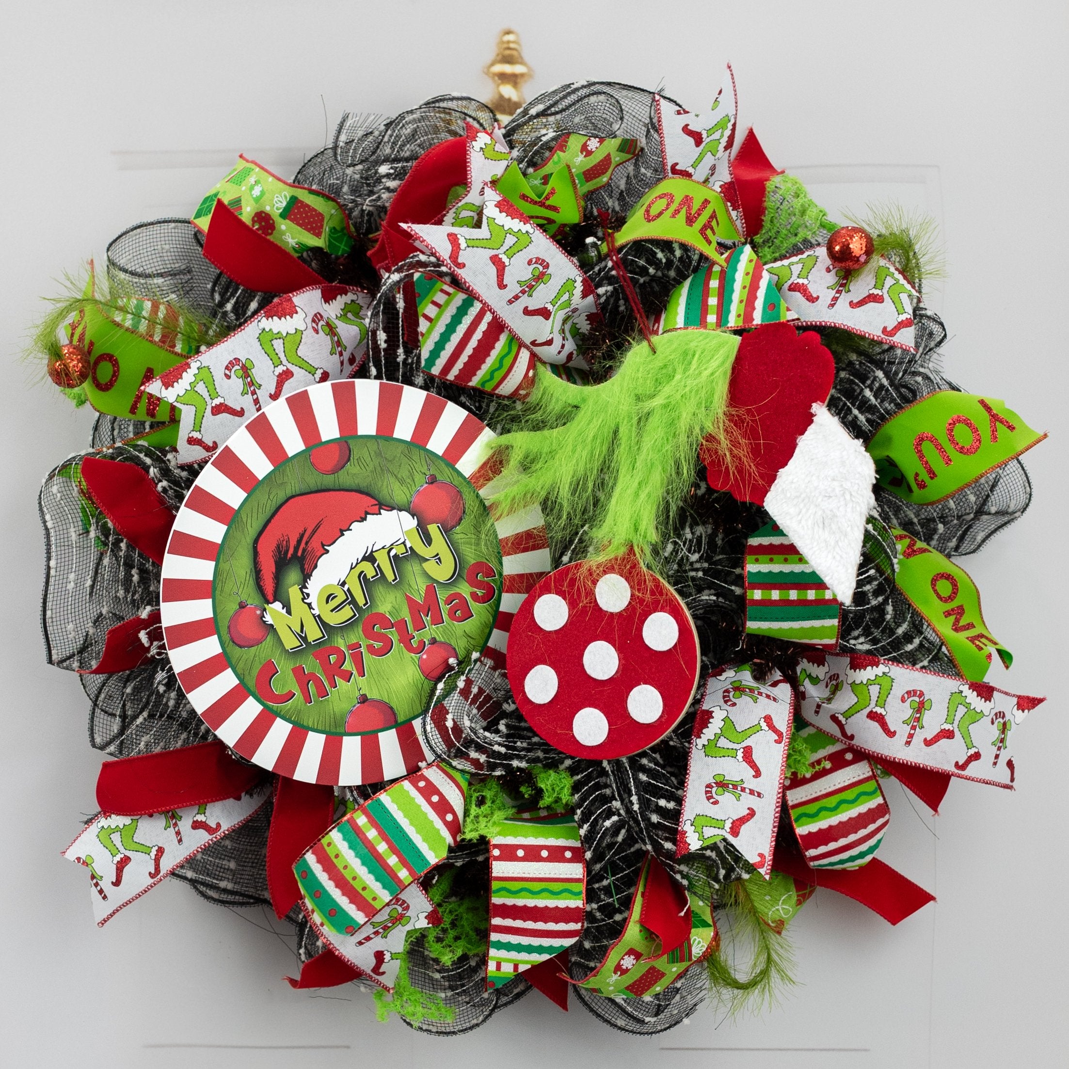 12" Furry Green Monster Hand Ornament Lifestyle Photo