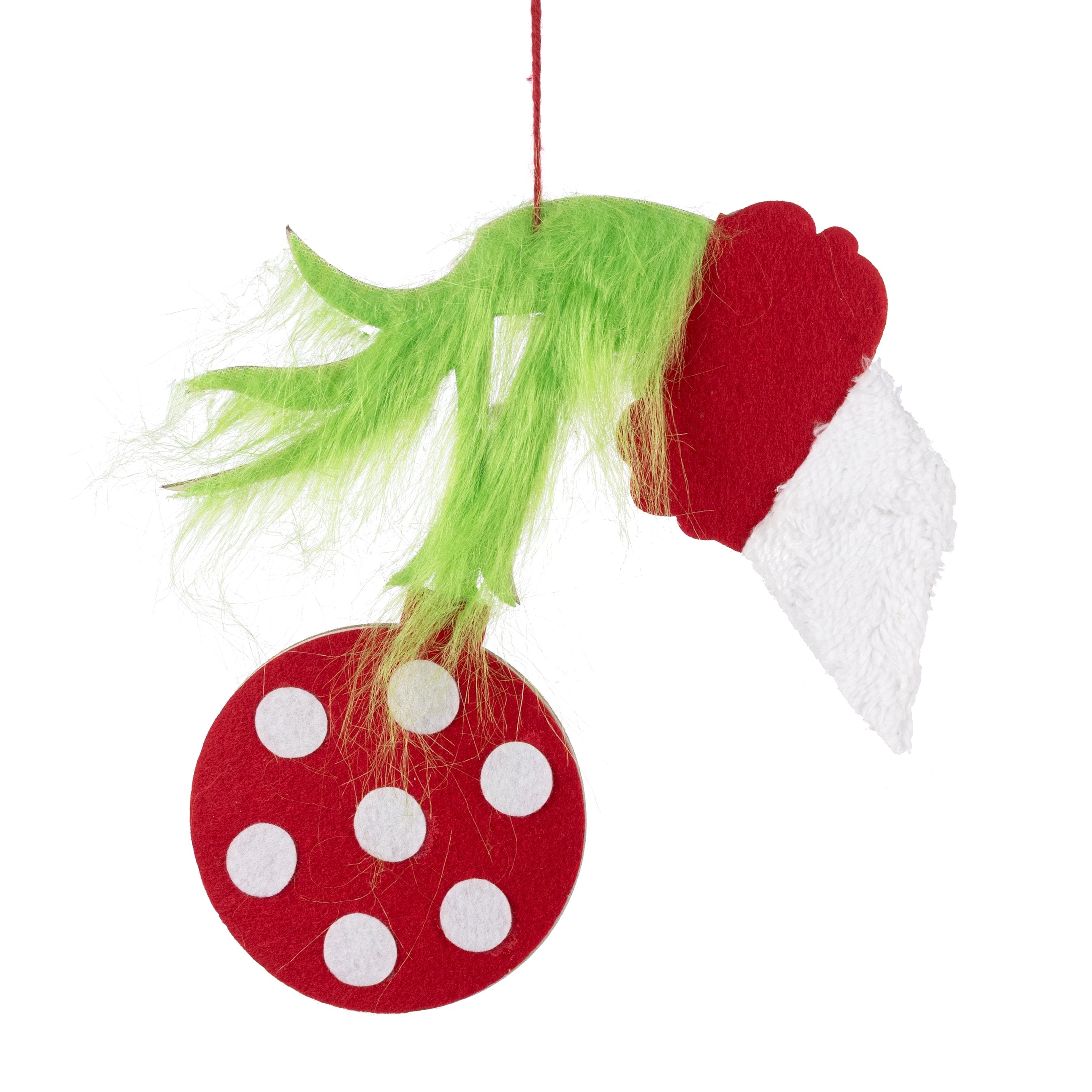 12" Furry Green Monster Hand Ornament Item Number: 86822RWG