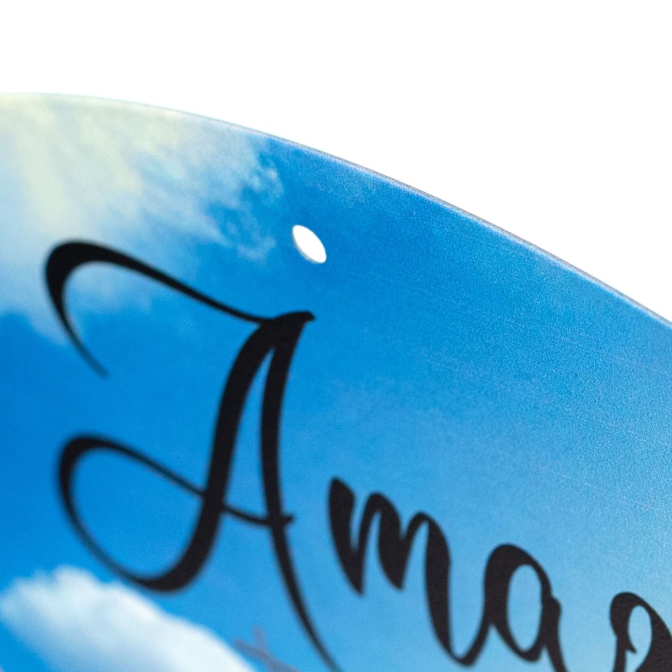 12" Round Metal Sign: Amazing Grace Church detail photo 3
