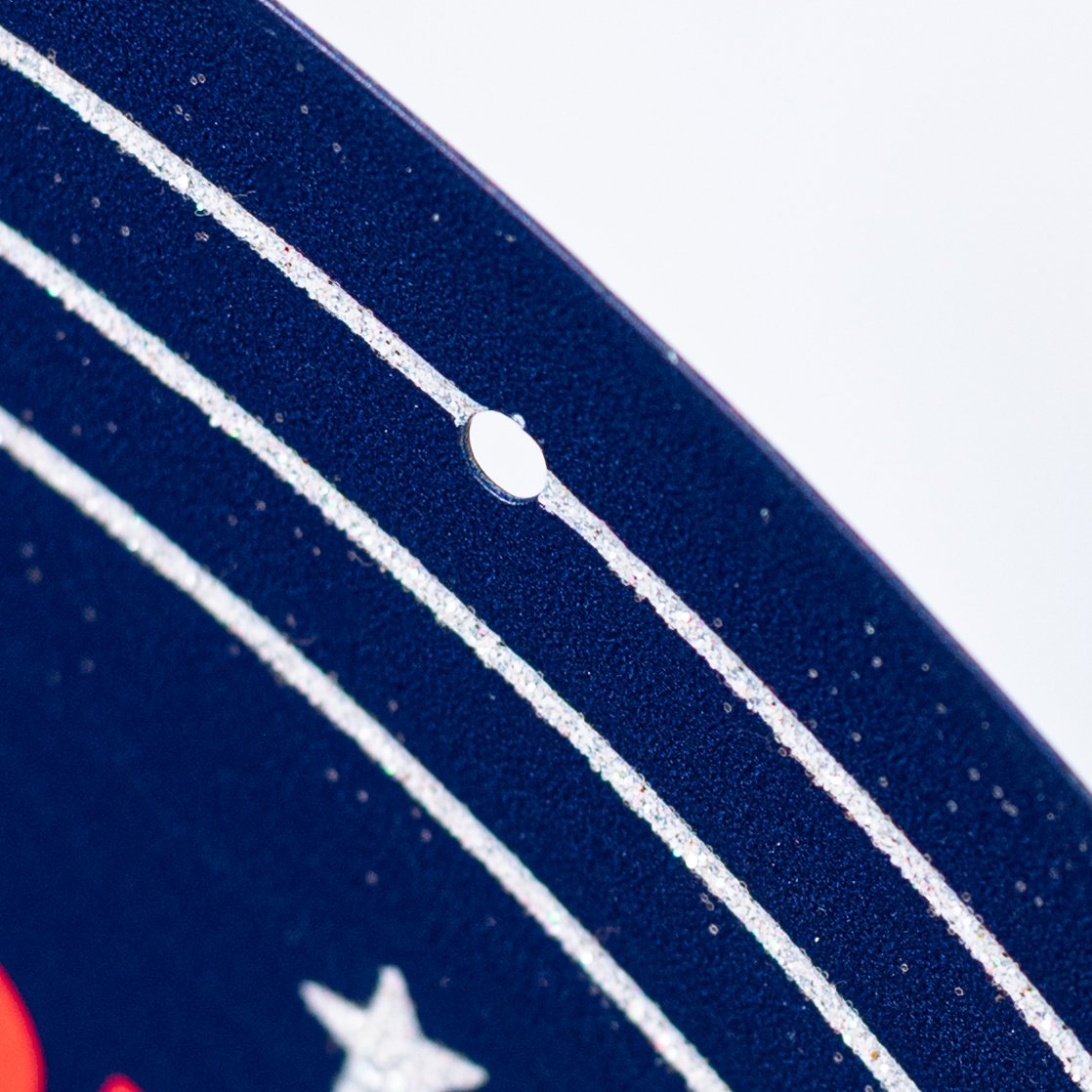 12" Round Metal Sign: Glittered 4th of July detail photo 3