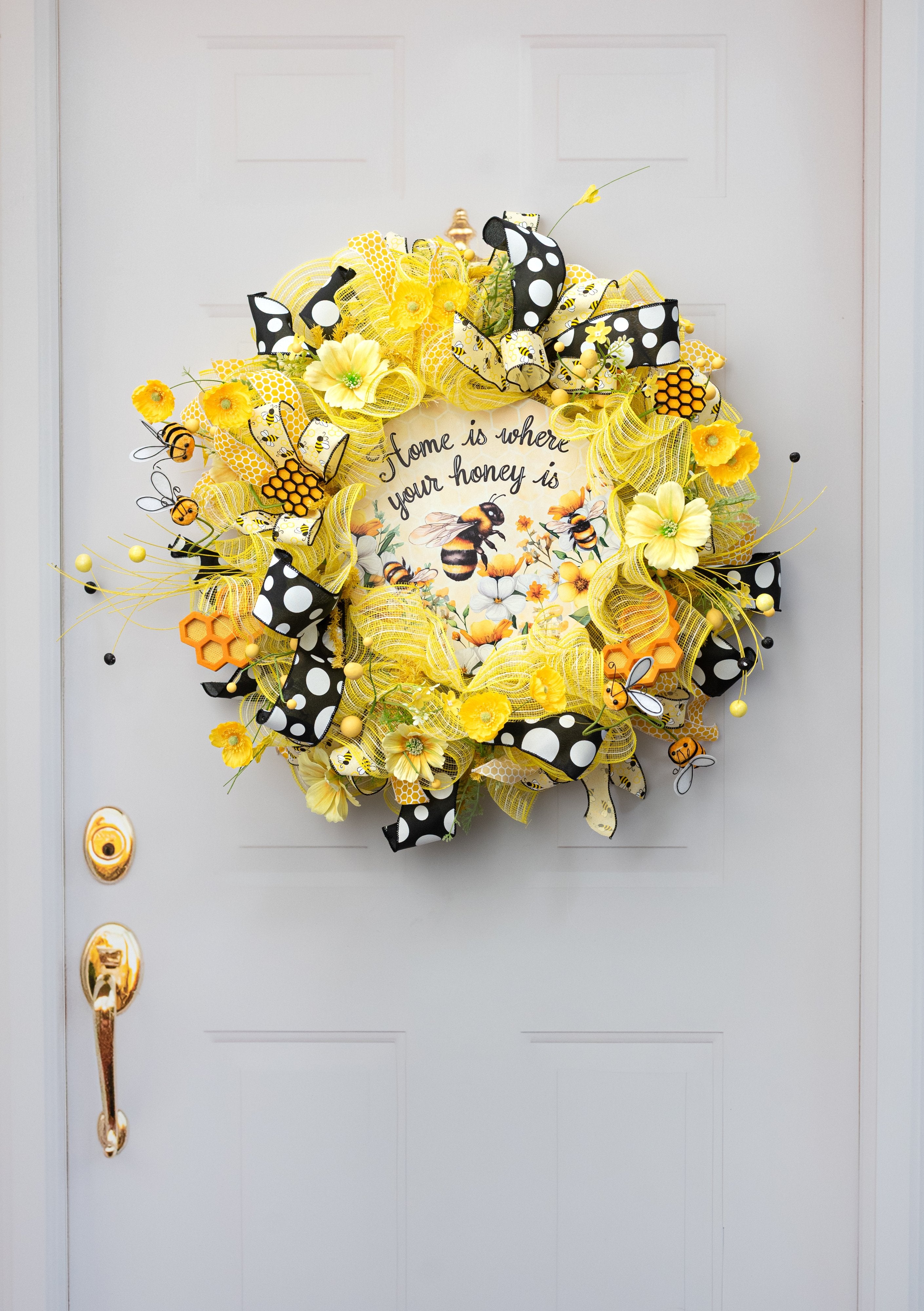 12" Round Metal Sign: Honey at Home detail photo 4