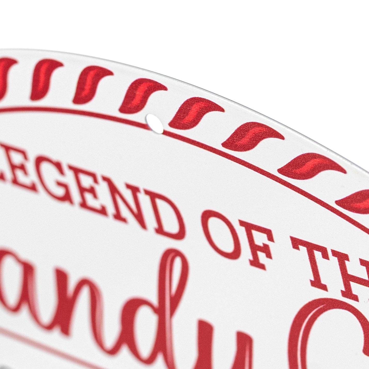 12" Round Metal Sign: Legend of the Candy Cane detail photo 3