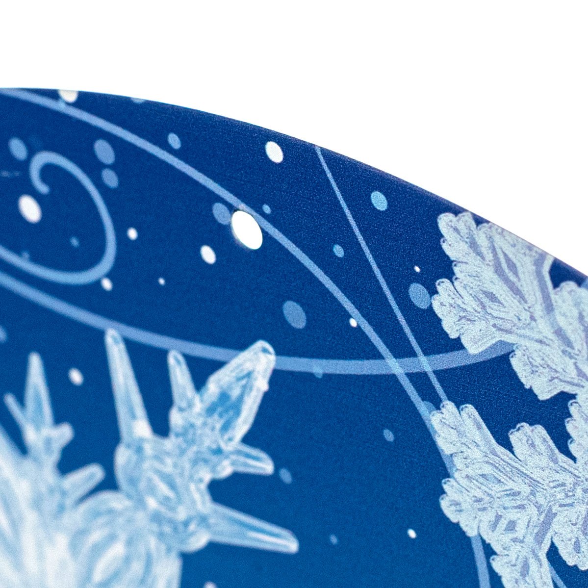 12" Round Metal Sign: Snow Place Like Home Snowflakes detail photo 3