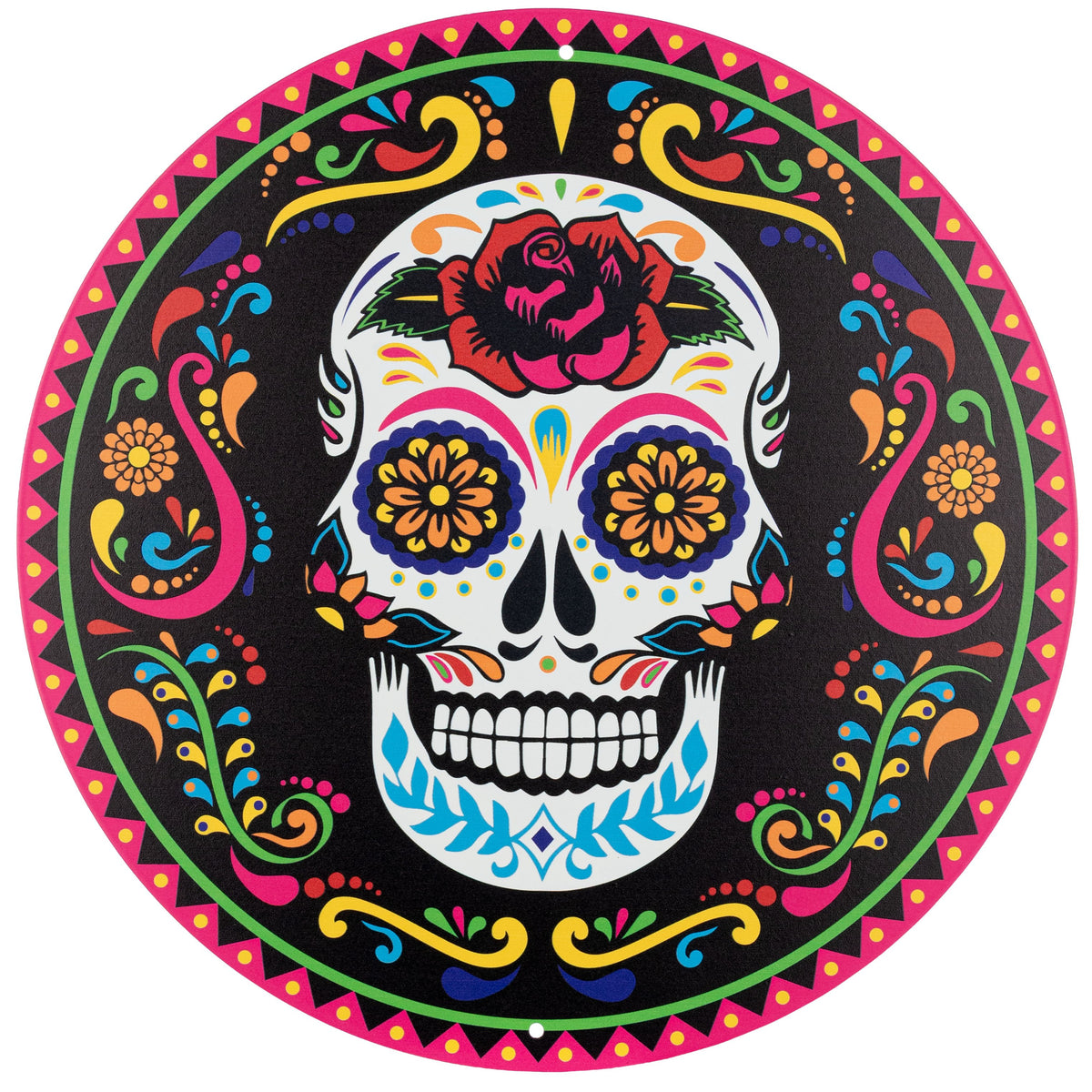 12" Round Metal Sign: Sugar Skull Item Number: MD1816