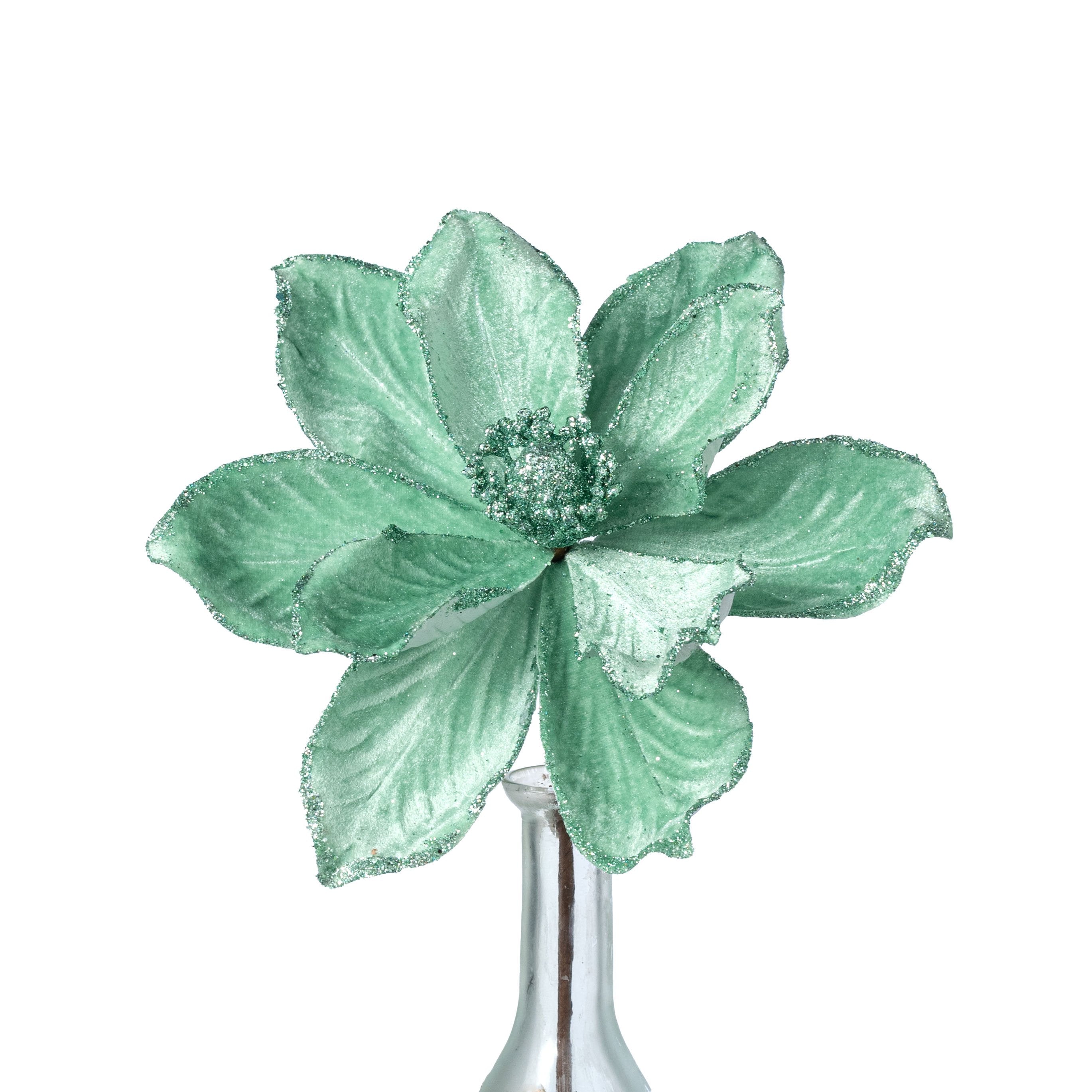 8" x 12" Velvet Magnolia Flower Stem: Mint Green Item Number: 86868MINT