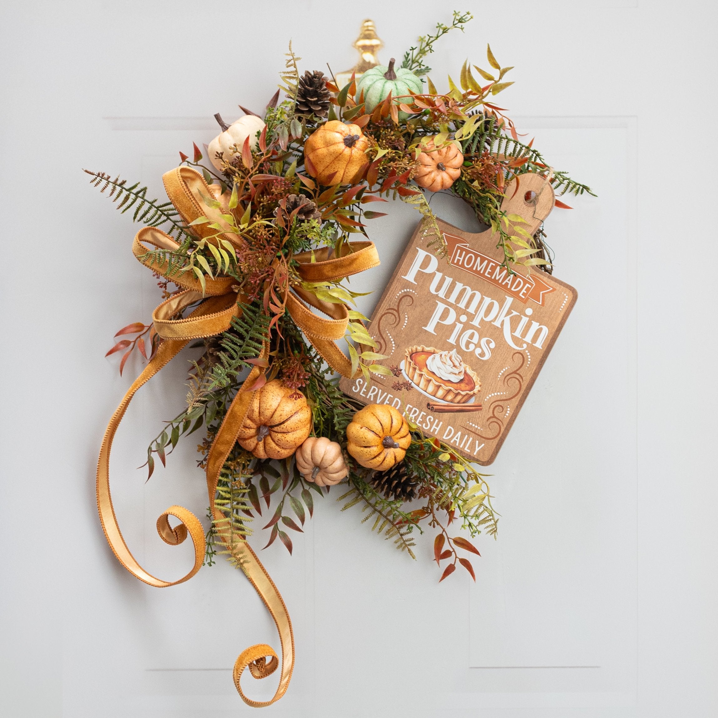 12" Wooden Cutting Board Sign: Homemade Pumpkin Pies Lifestyle Photo