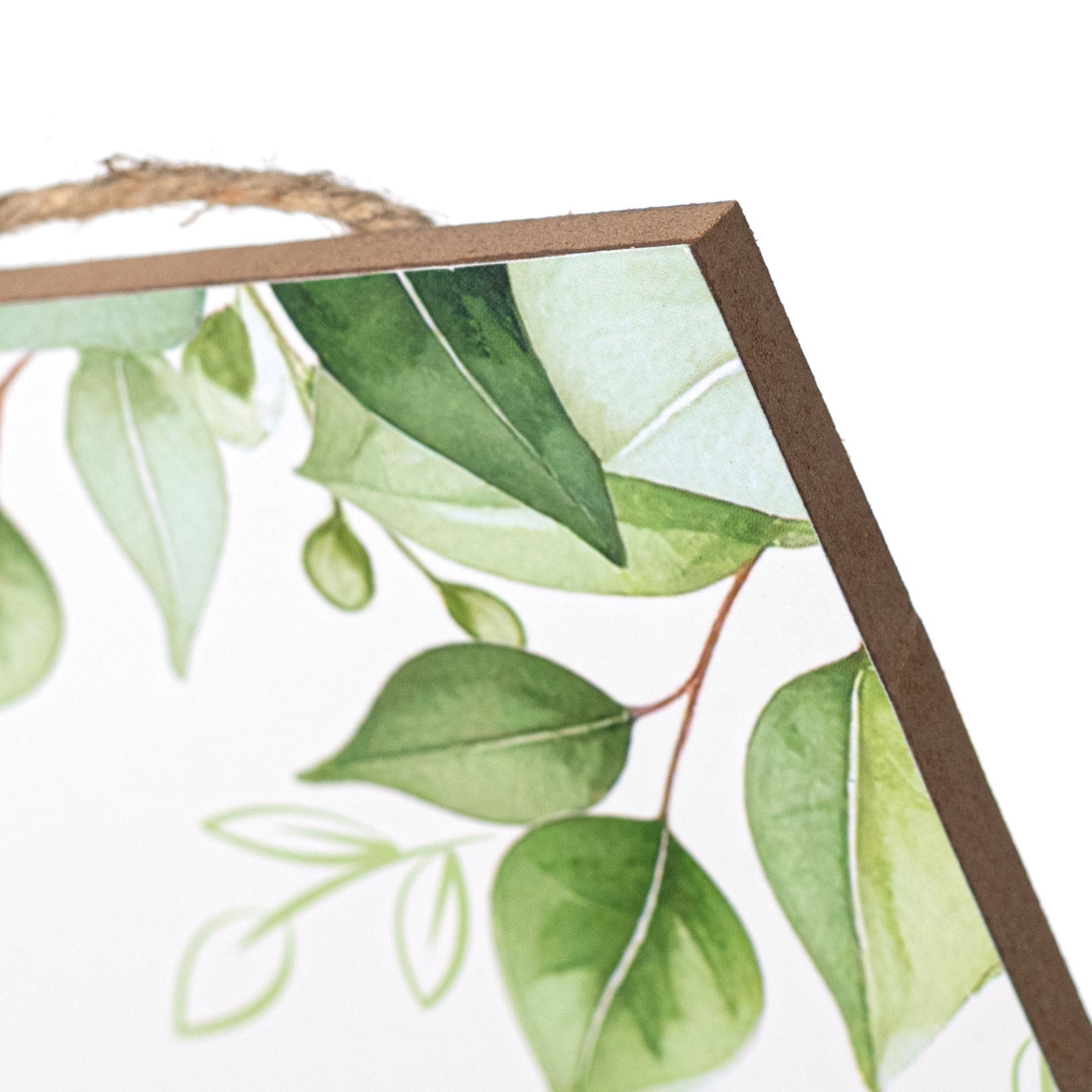 12" Wooden Sign: Welcome Greenery detail photo 3