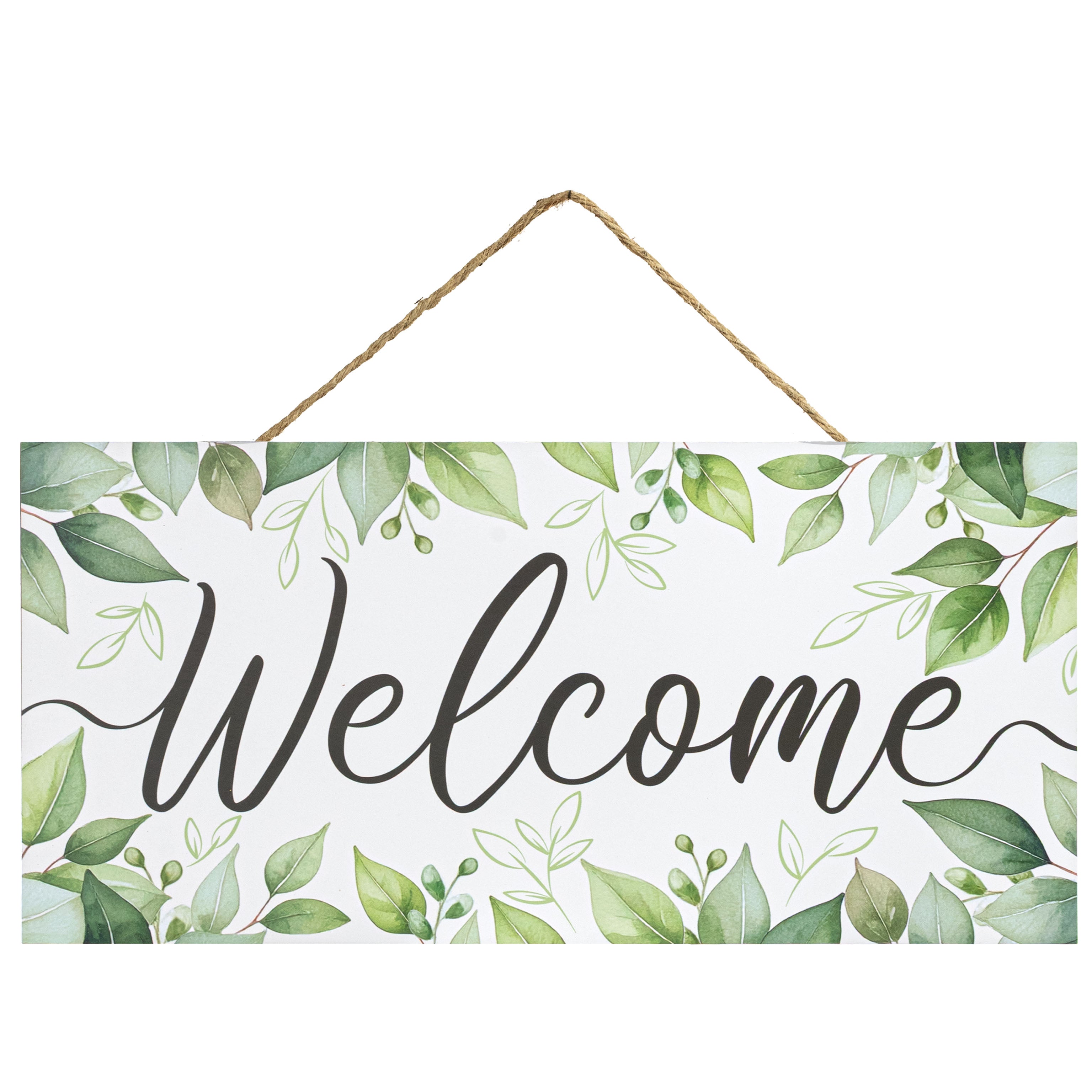 12" Wooden Sign: Welcome Greenery Item Number: AP7440