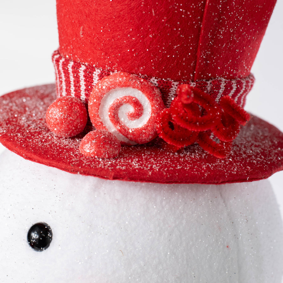 11" Peppermint Snowman Head Ornament
