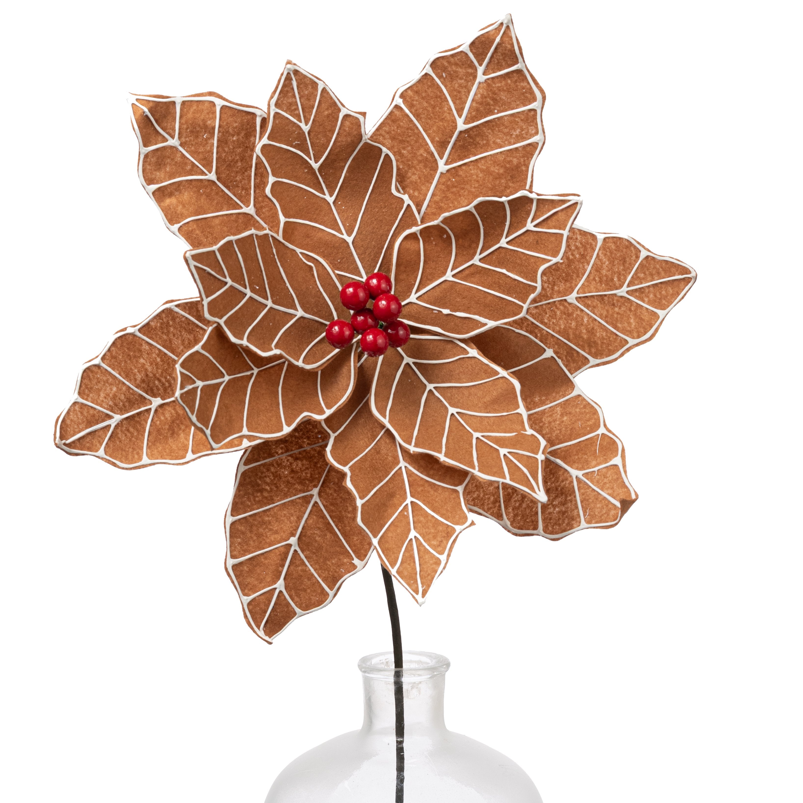 13" x 27" Oversized Poinsettia Stem: Gingerbread Icing Item Number: 229219