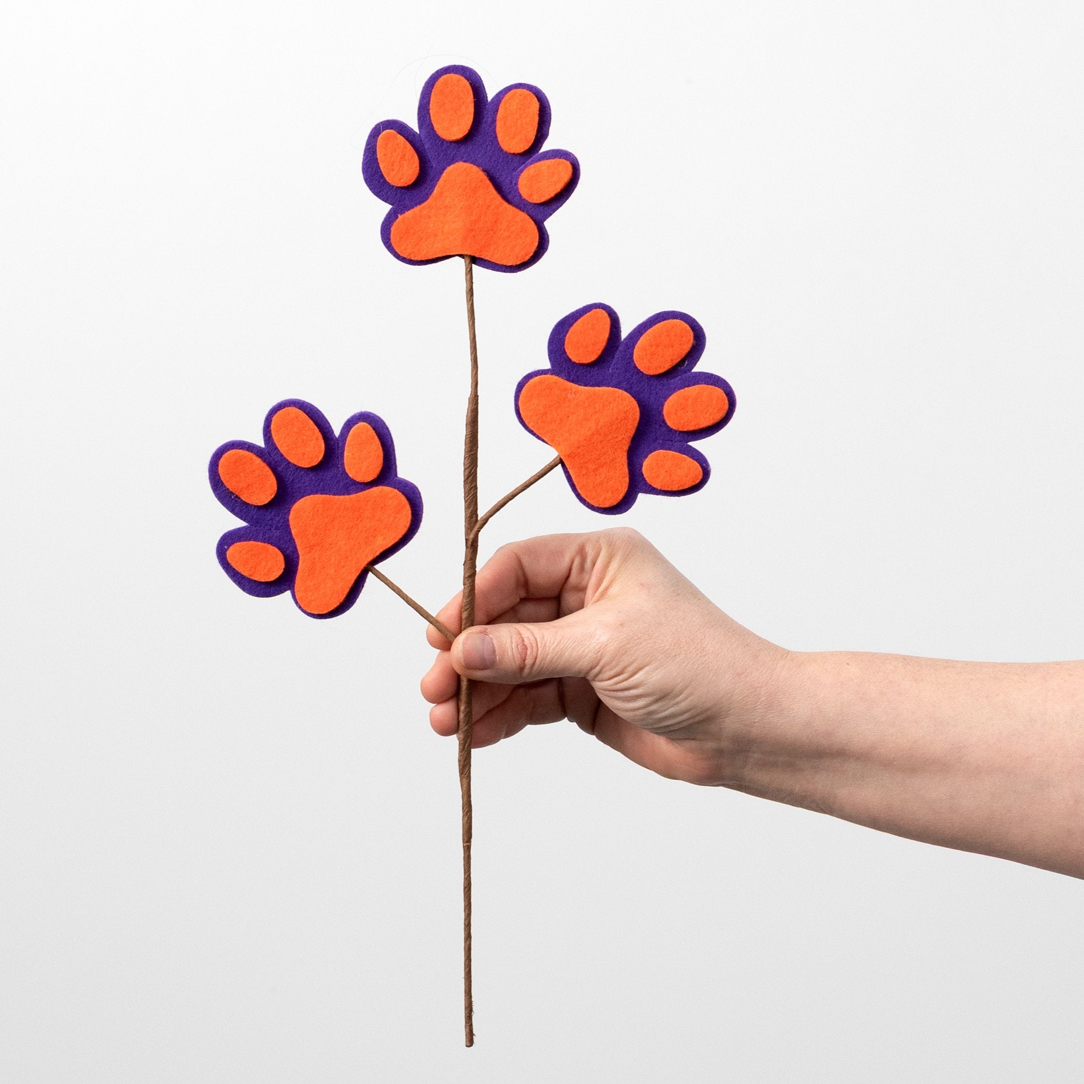 13" Felt Paw Prints Spray: Purple & Orange detail photo 3