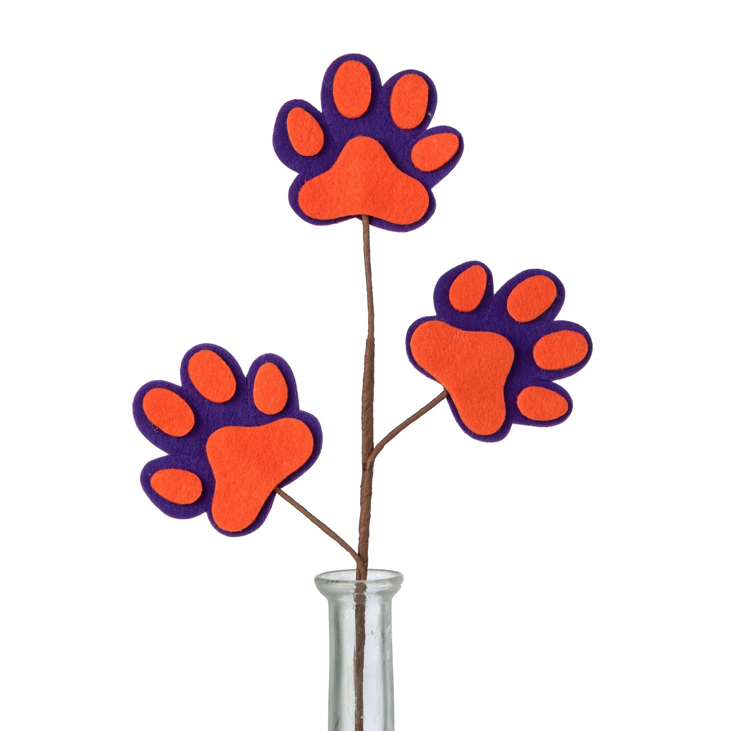 13" Felt Paw Prints Spray: Purple & Orange Item Number: MN025961