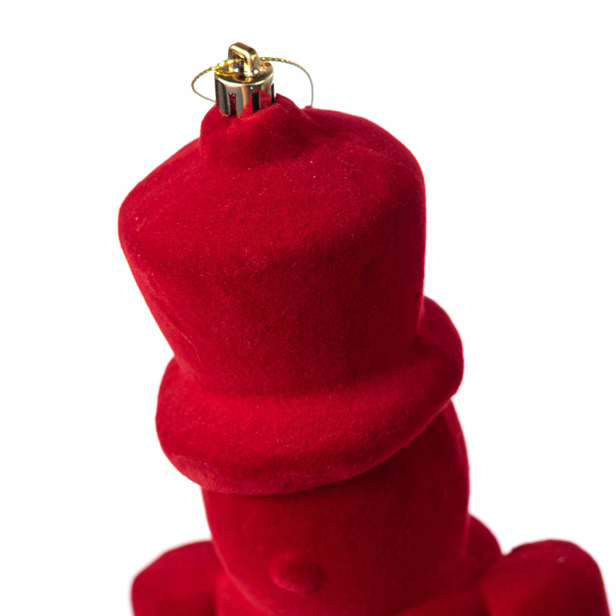13" Flocked Nutcracker Ornament: Red detail photo 3