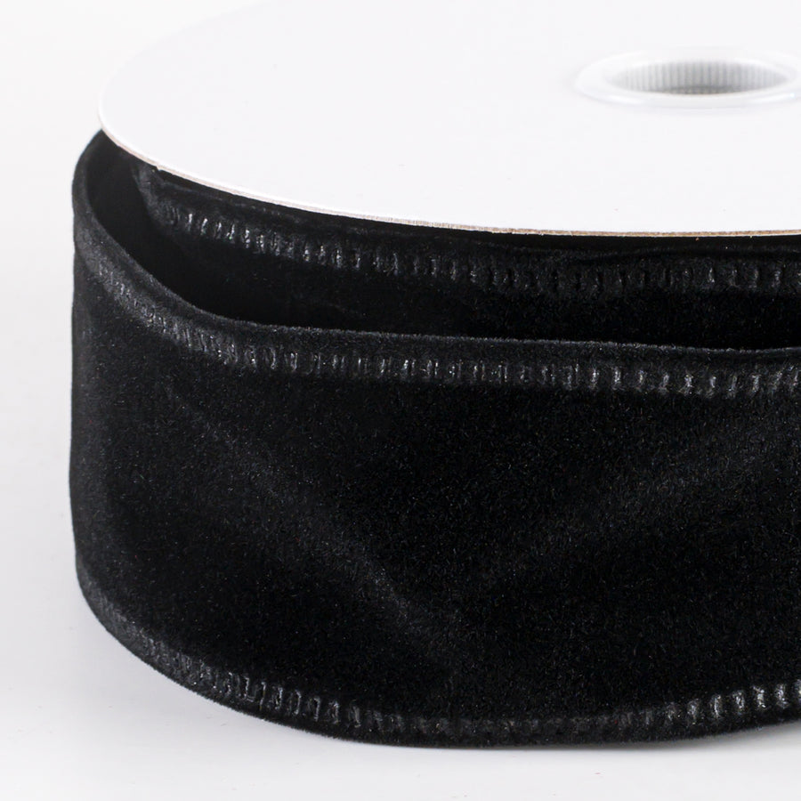 1.5" Value Velvet Ribbon: Black (10 Yards)