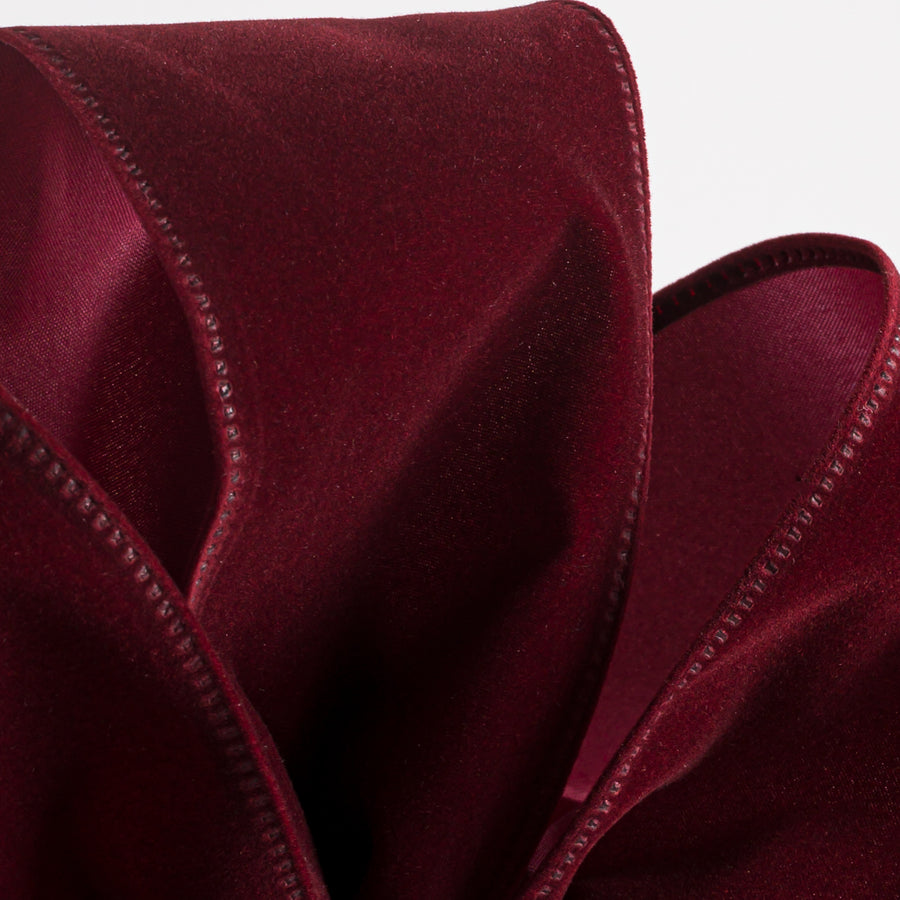 2.5" Value Velvet Ribbon: Burgundy Red (10 Yards)
