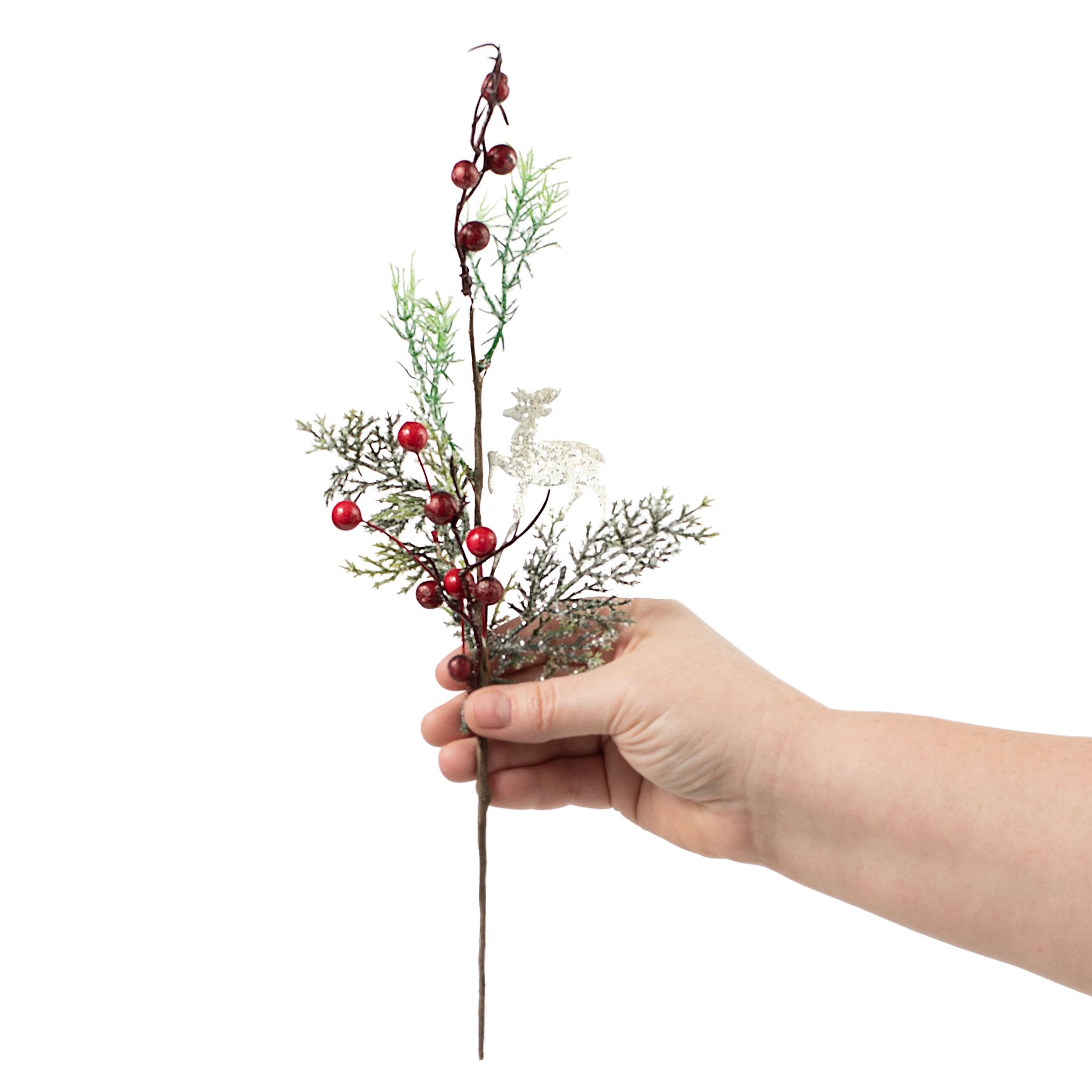 14" Cedar Berry Reindeer Pick detail photo 3