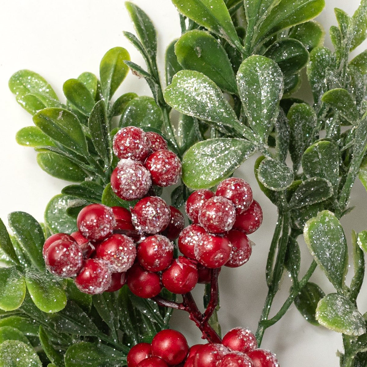 14" Icy Sparkle Boxwood with Berry Pick: Red Lifestyle Photo
