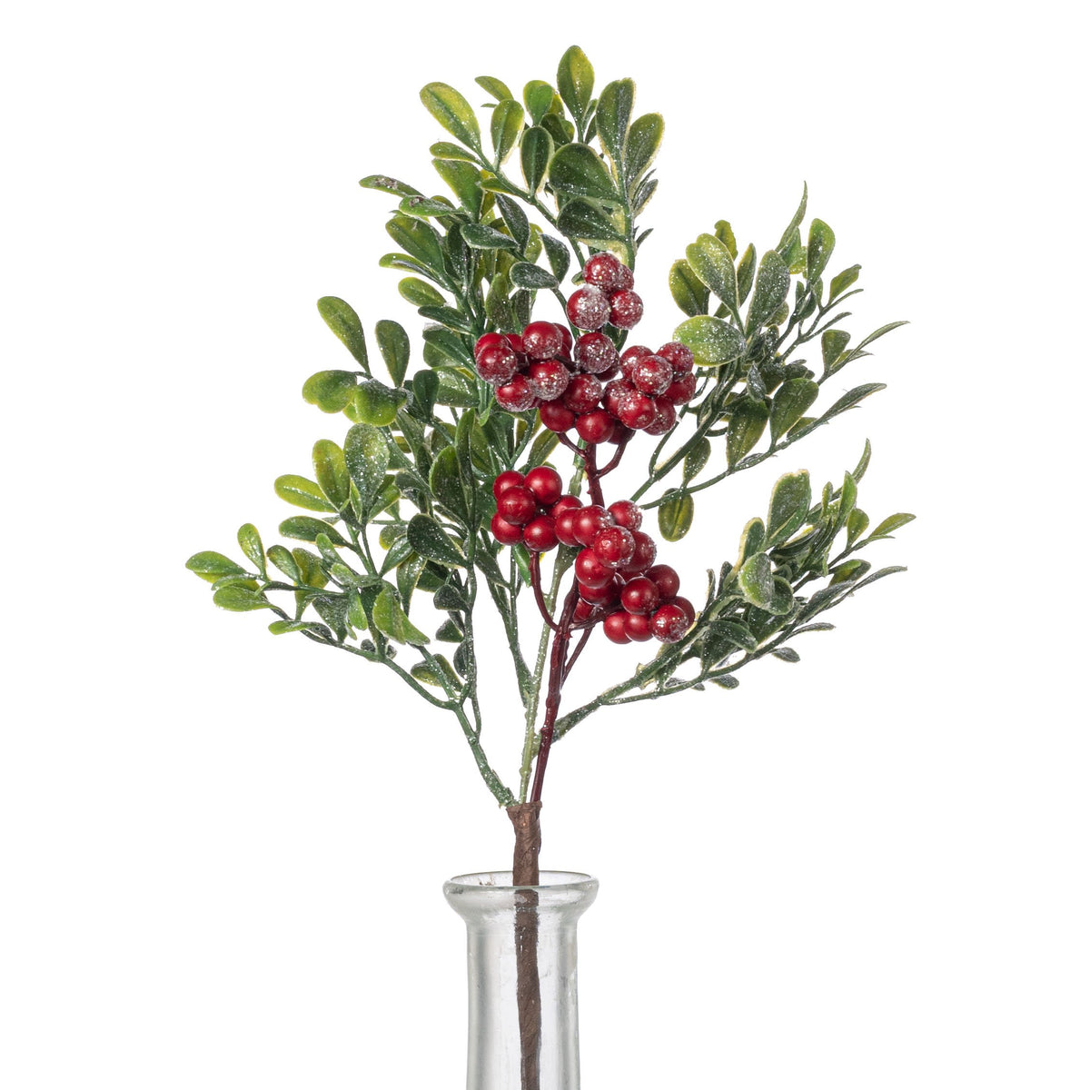 14" Icy Sparkle Boxwood with Berry Pick: Red Item Number: 510036