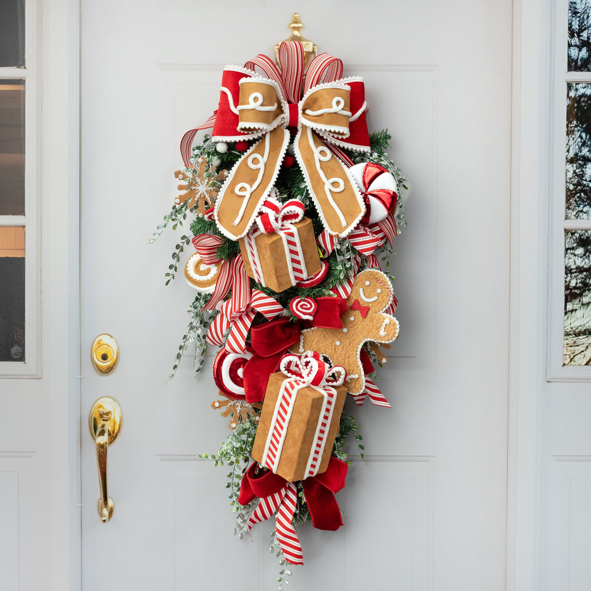 15" x 12" Pre-Made Bow: Red Gingerbread detail photo 5