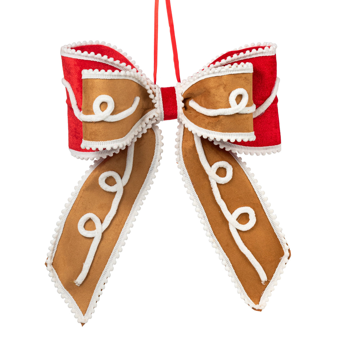 15" x 12" Pre-Made Bow: Red Gingerbread Item Number: 86658RDWTBN