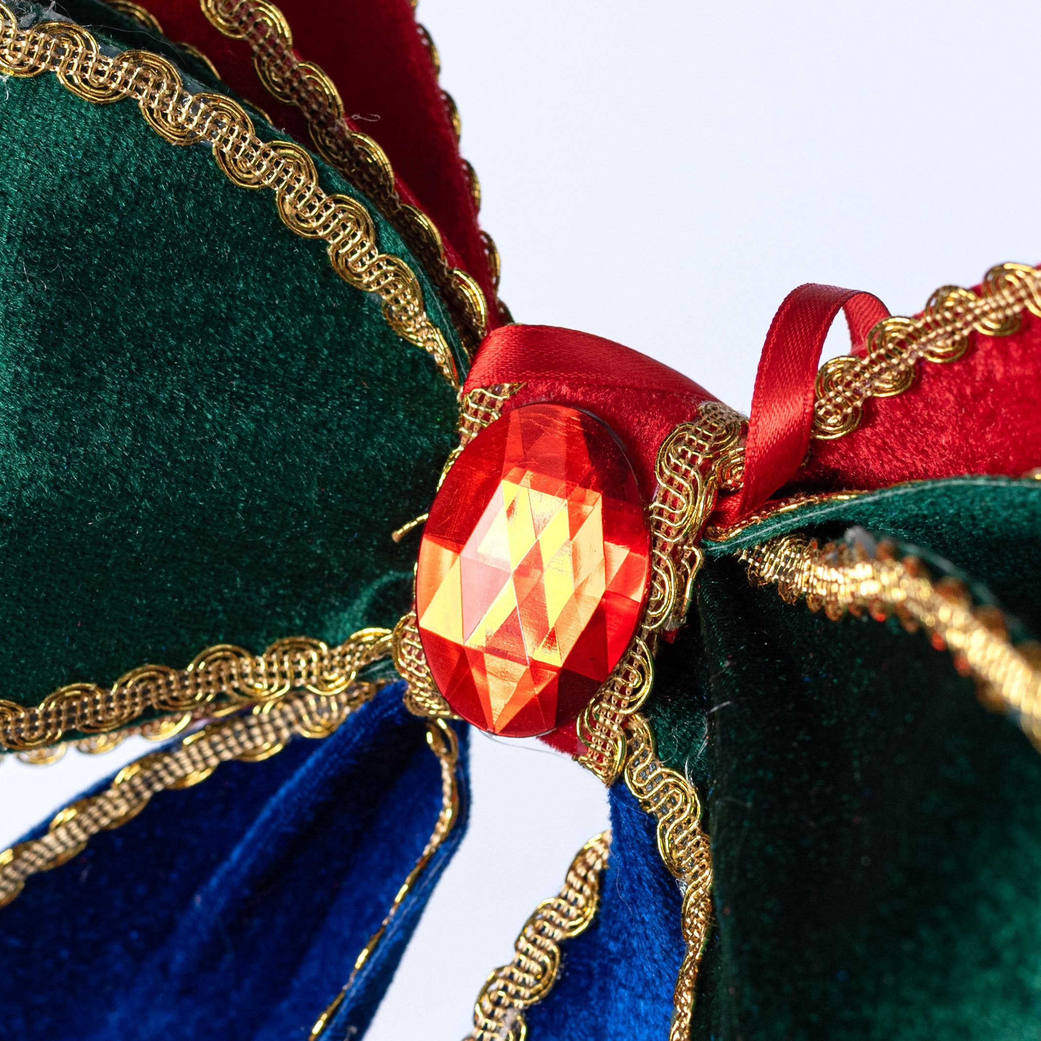 15" x 12" Velvet & Gem Bow: Preppy Christmas detail photo 3