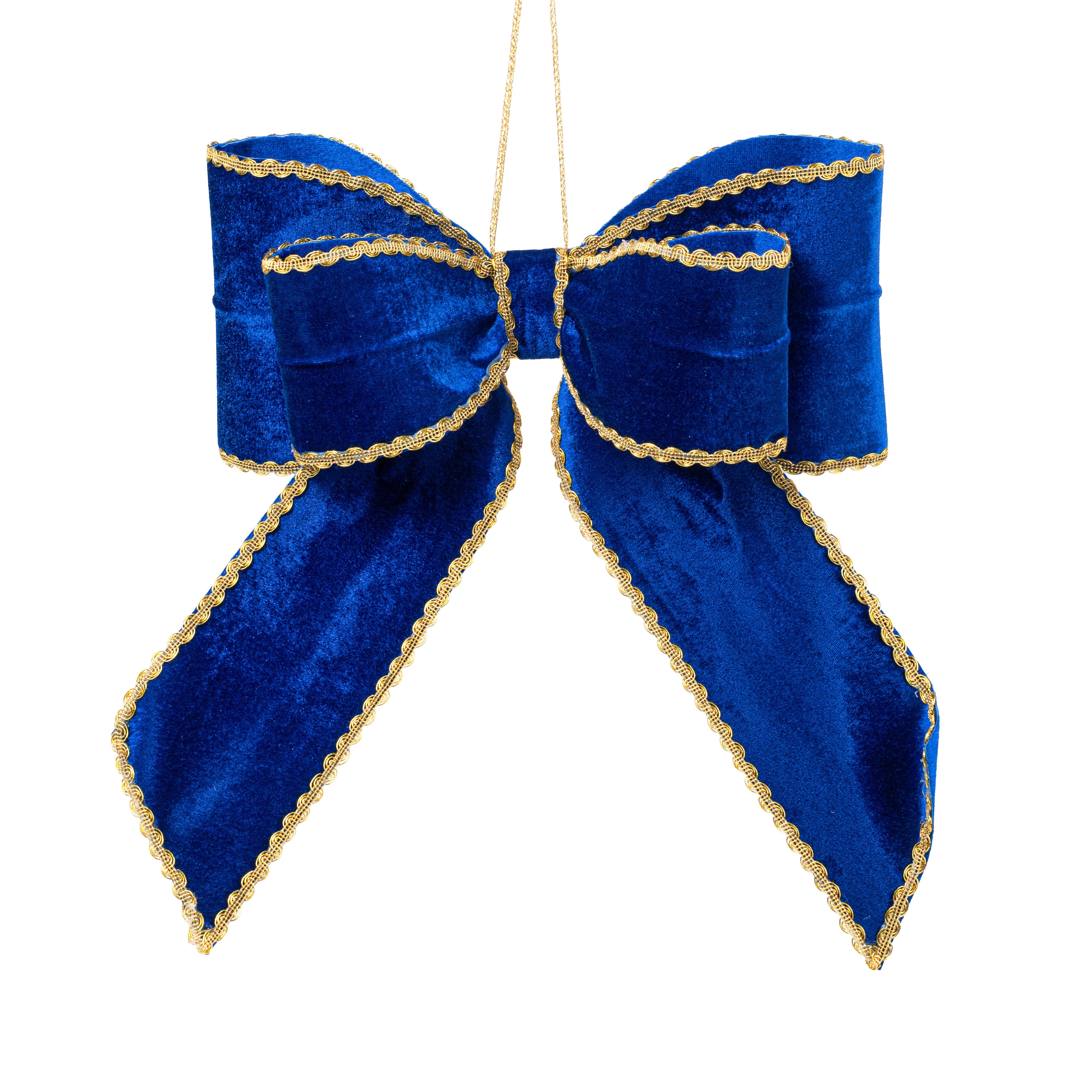15" x 12" Velvet & Gold Trim Bow: Royal Blue Item Number: 86655BL