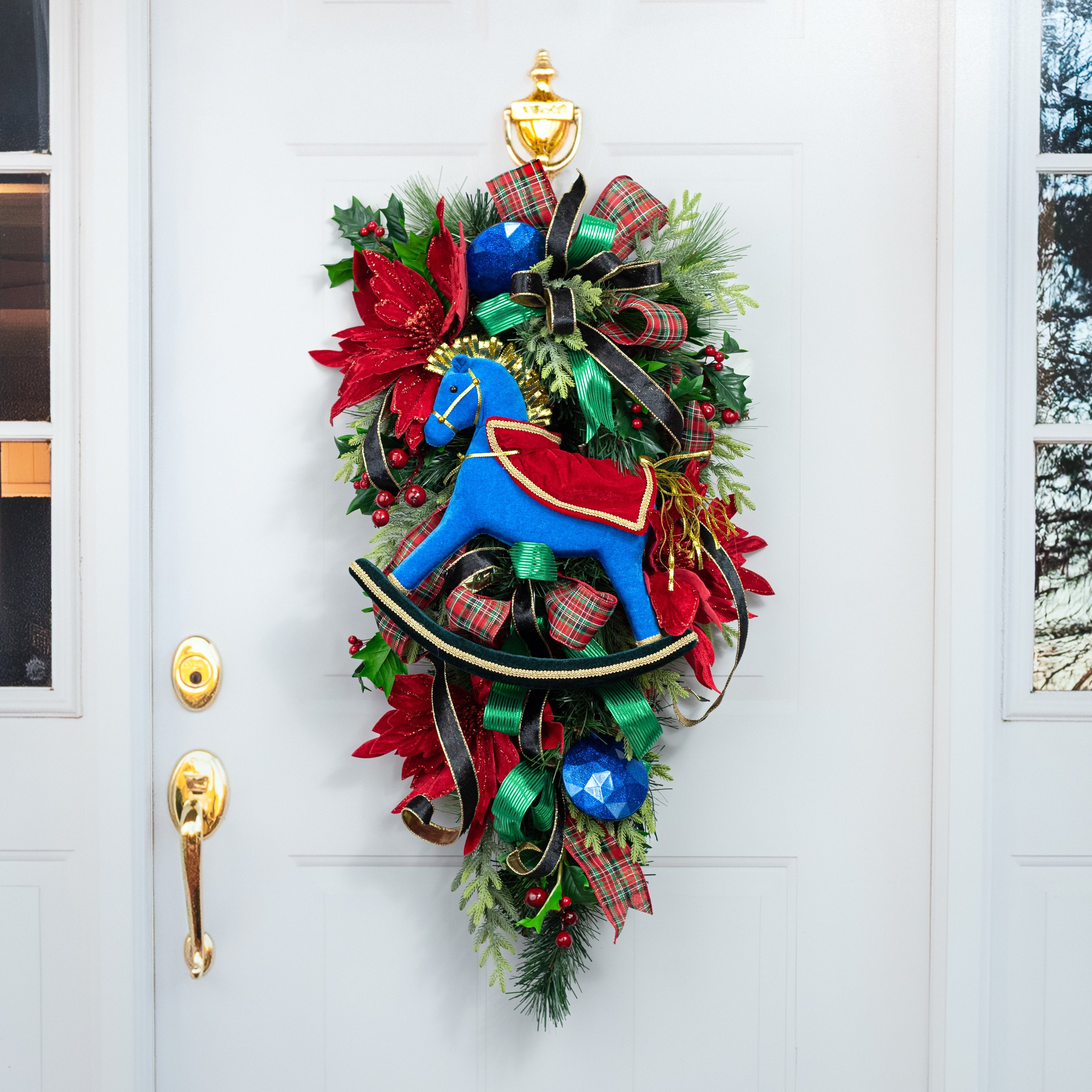 15" x 14" Rocking Horse Decor: Preppy Christmas Lifestyle Photo