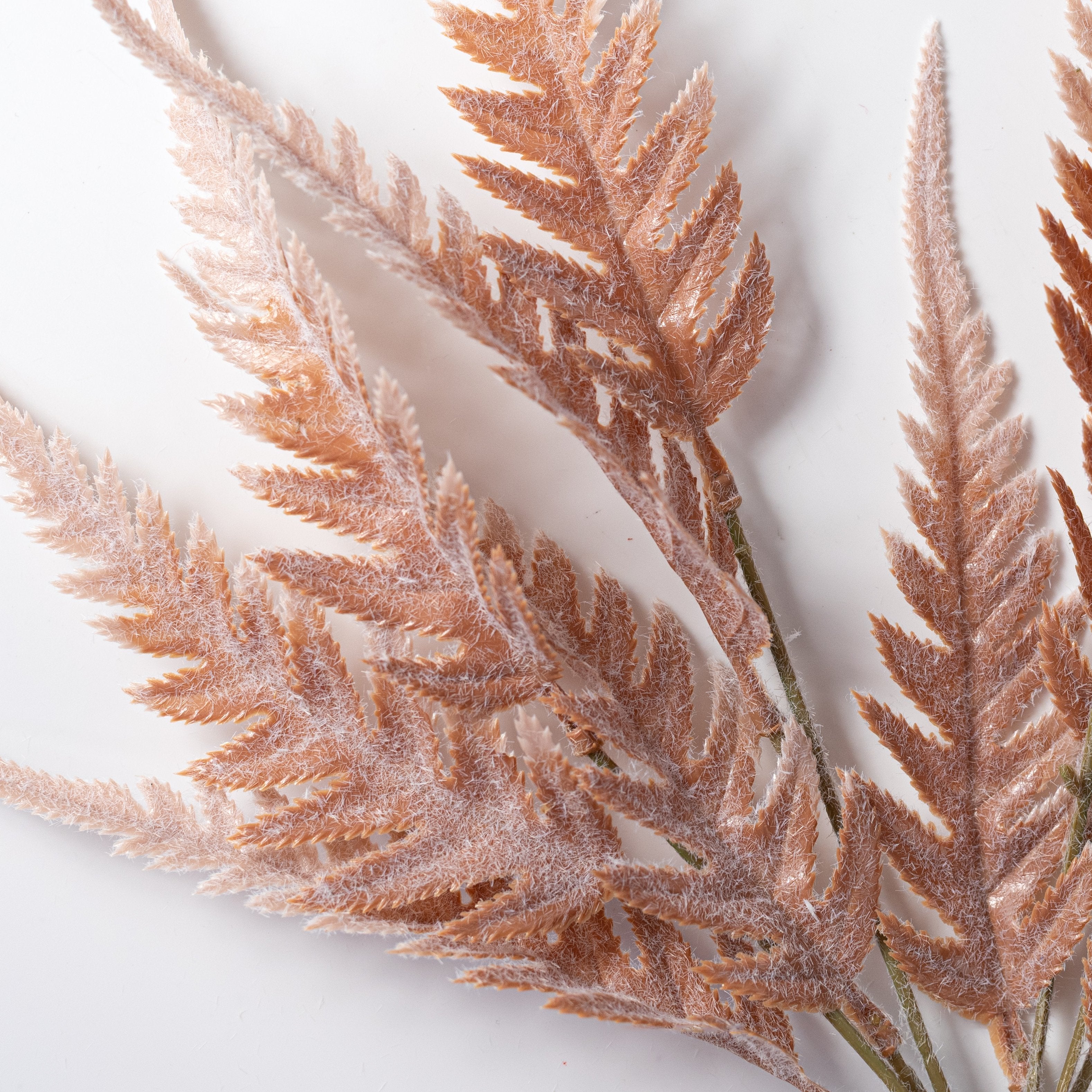 15" Flocked Fall Fern Leaves Bush: Dusty Terracotta Lifestyle Photo