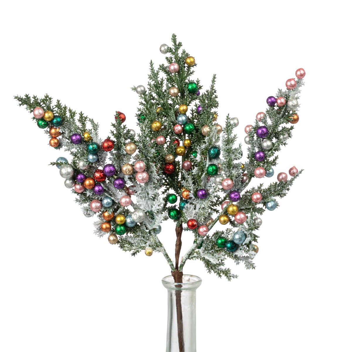 15" Glittered Cedar & Berry Spray: Multicolor Item Number: 85758