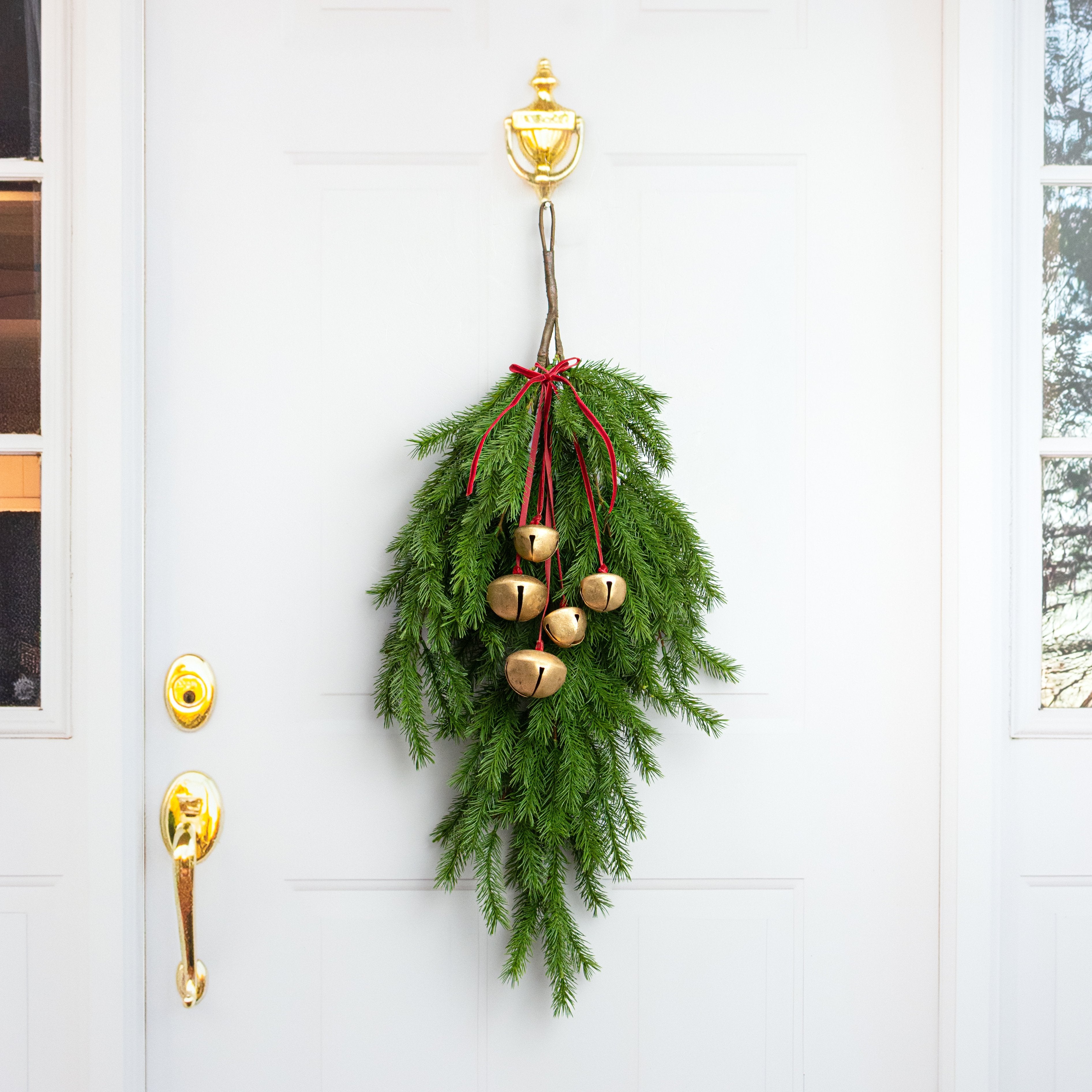 15" Hanging Sleigh Bell Cluster: Gold & Red Lifestyle Photo