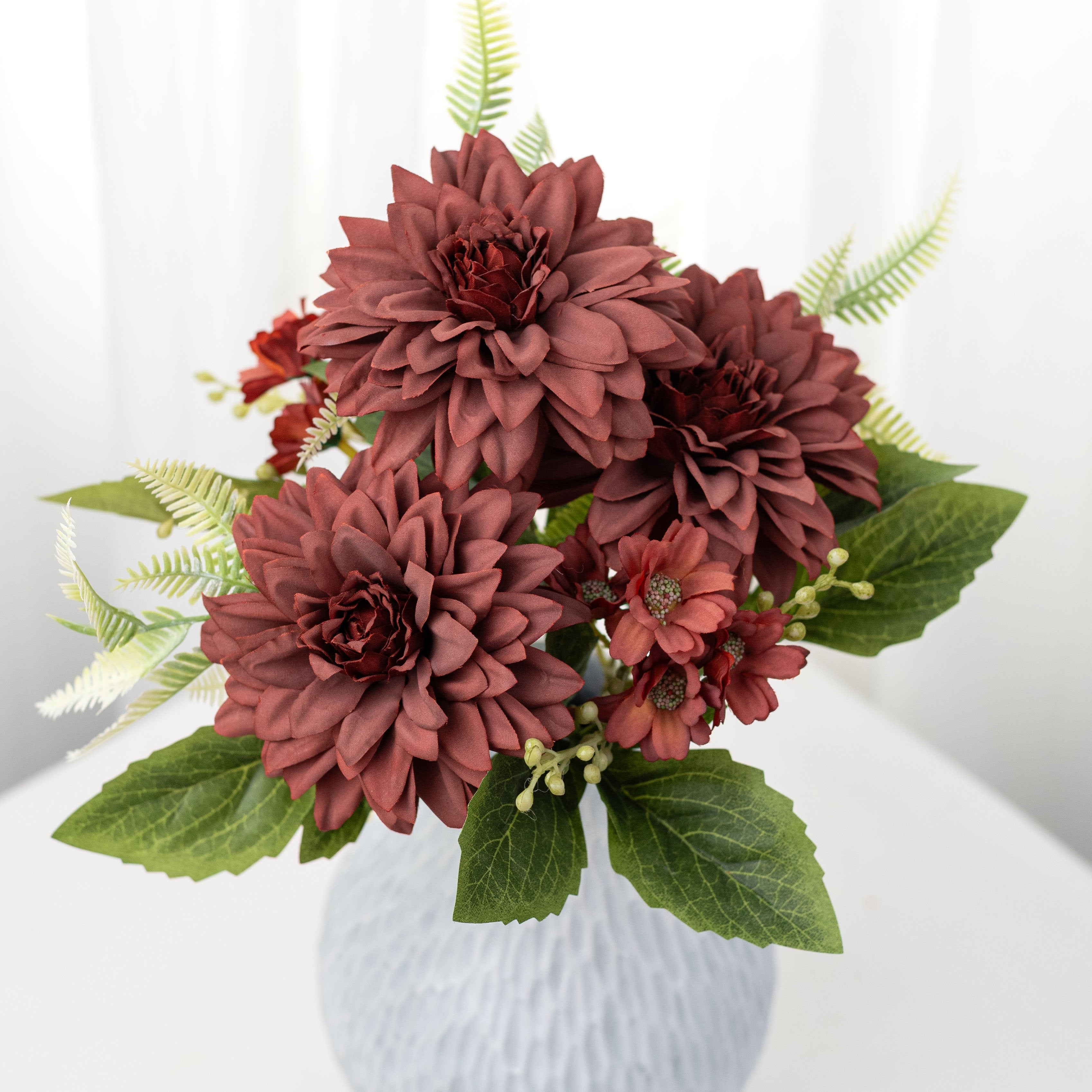 15" Mixed Dahlia Bush: Brick Brown (5 Stem) Item Number: 57464BRICK