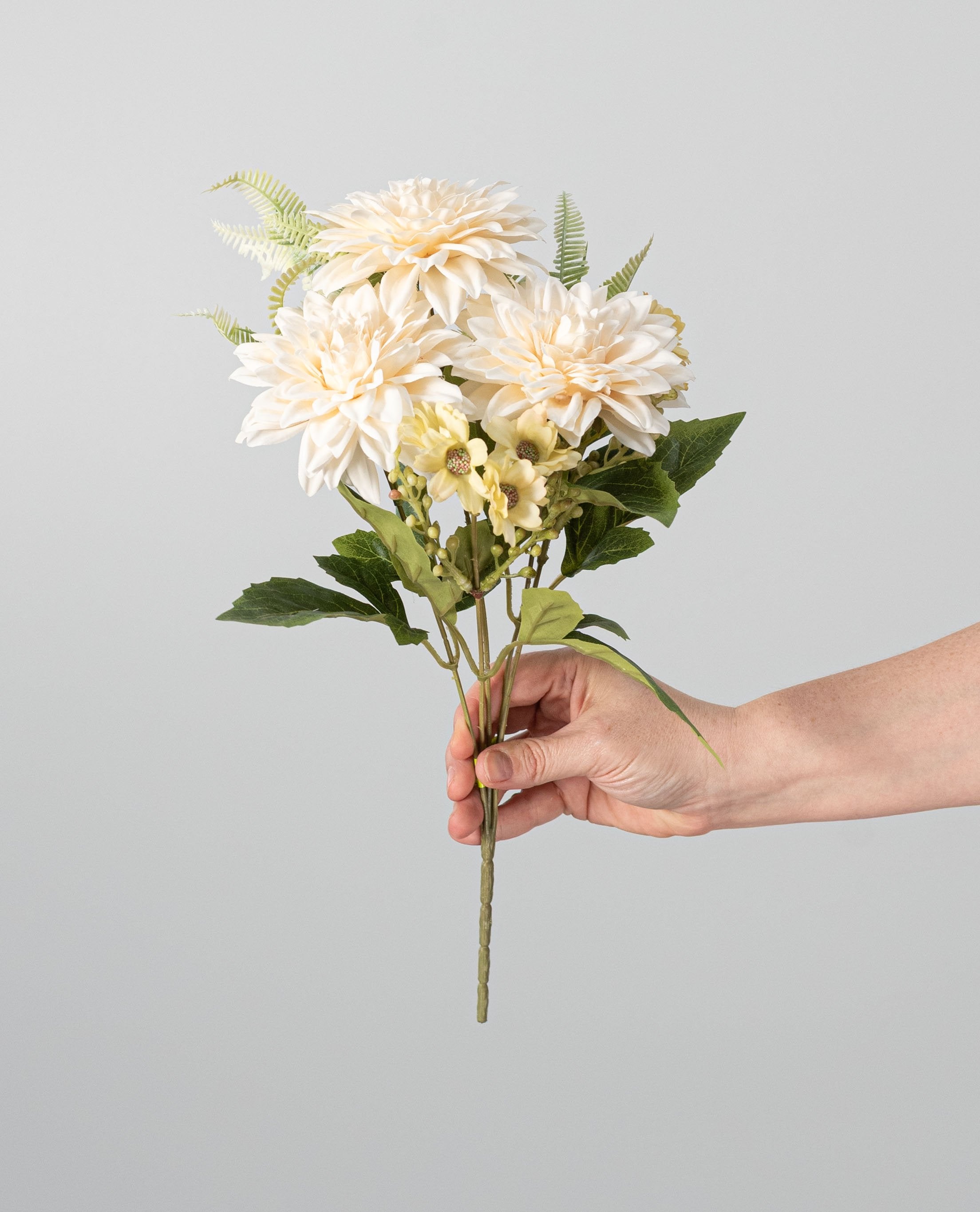 15" Mixed Dahlia Bush: Cream (5 Stem) detail photo 3