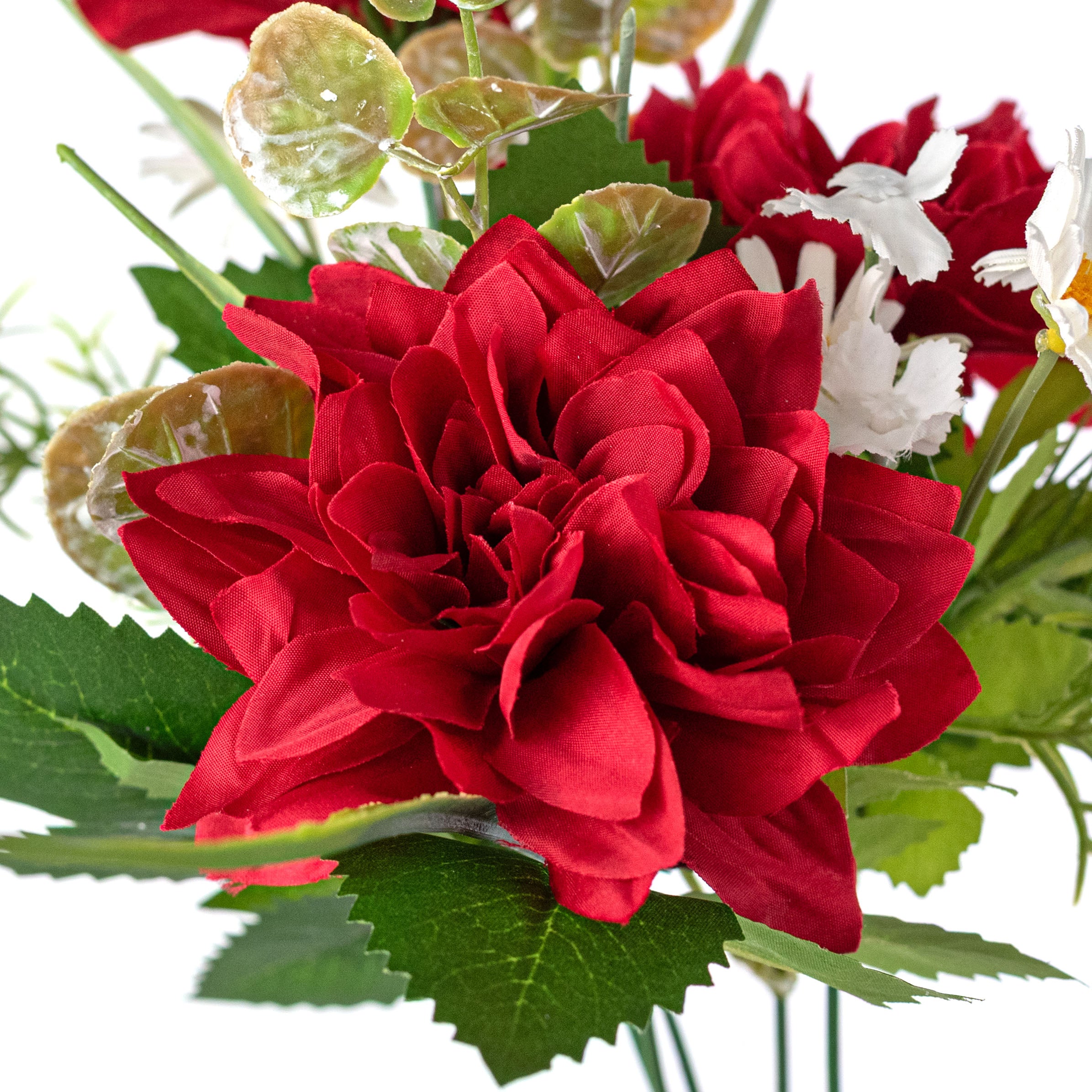 15" Mixed Dahlia Bush: Red Lifestyle Photo