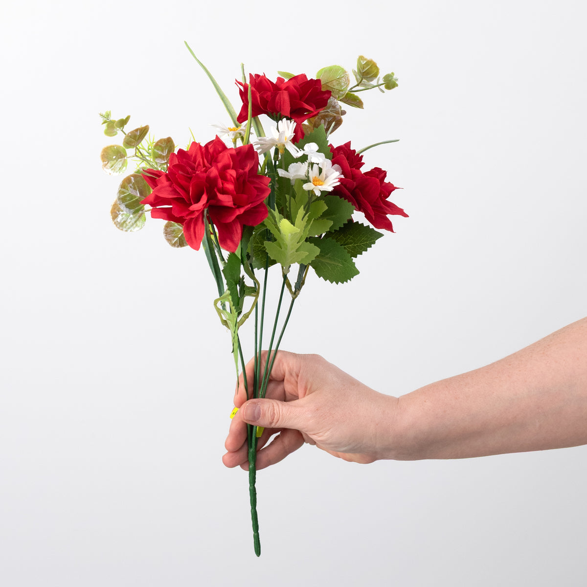 15" Mixed Dahlia Bush: Red detail photo 3