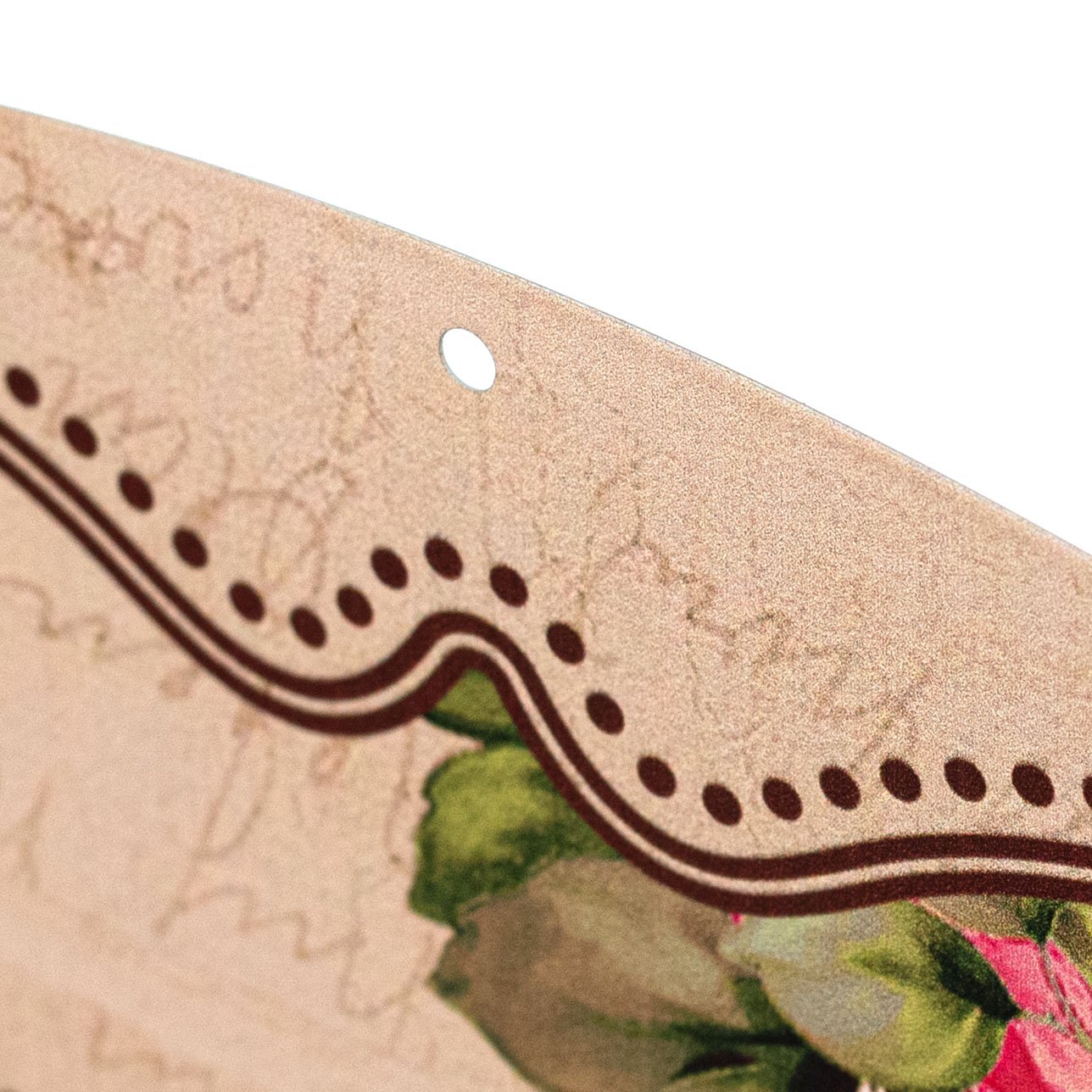 15" Oval Metal Sign: Bless This Home Floral detail photo 3
