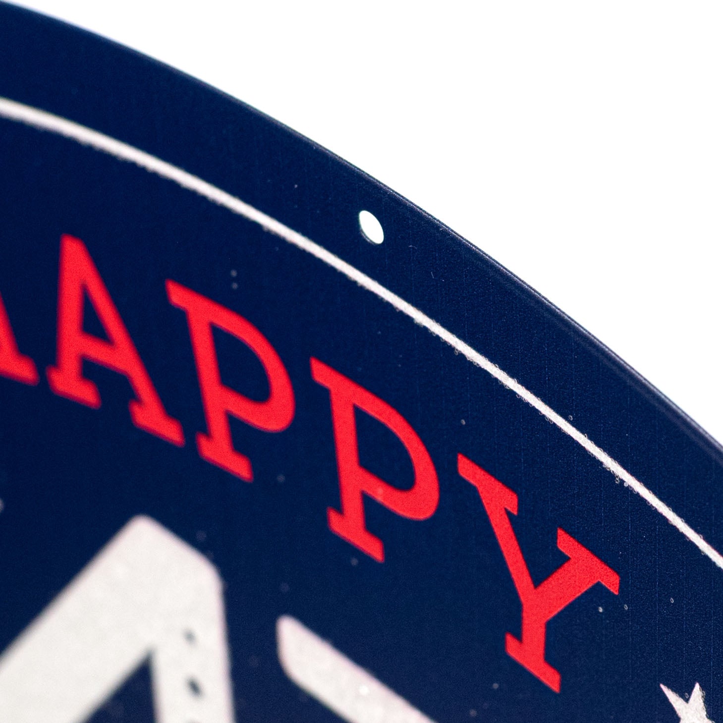 15" Oval Metal Sign: Glittered 4th of July detail photo 3