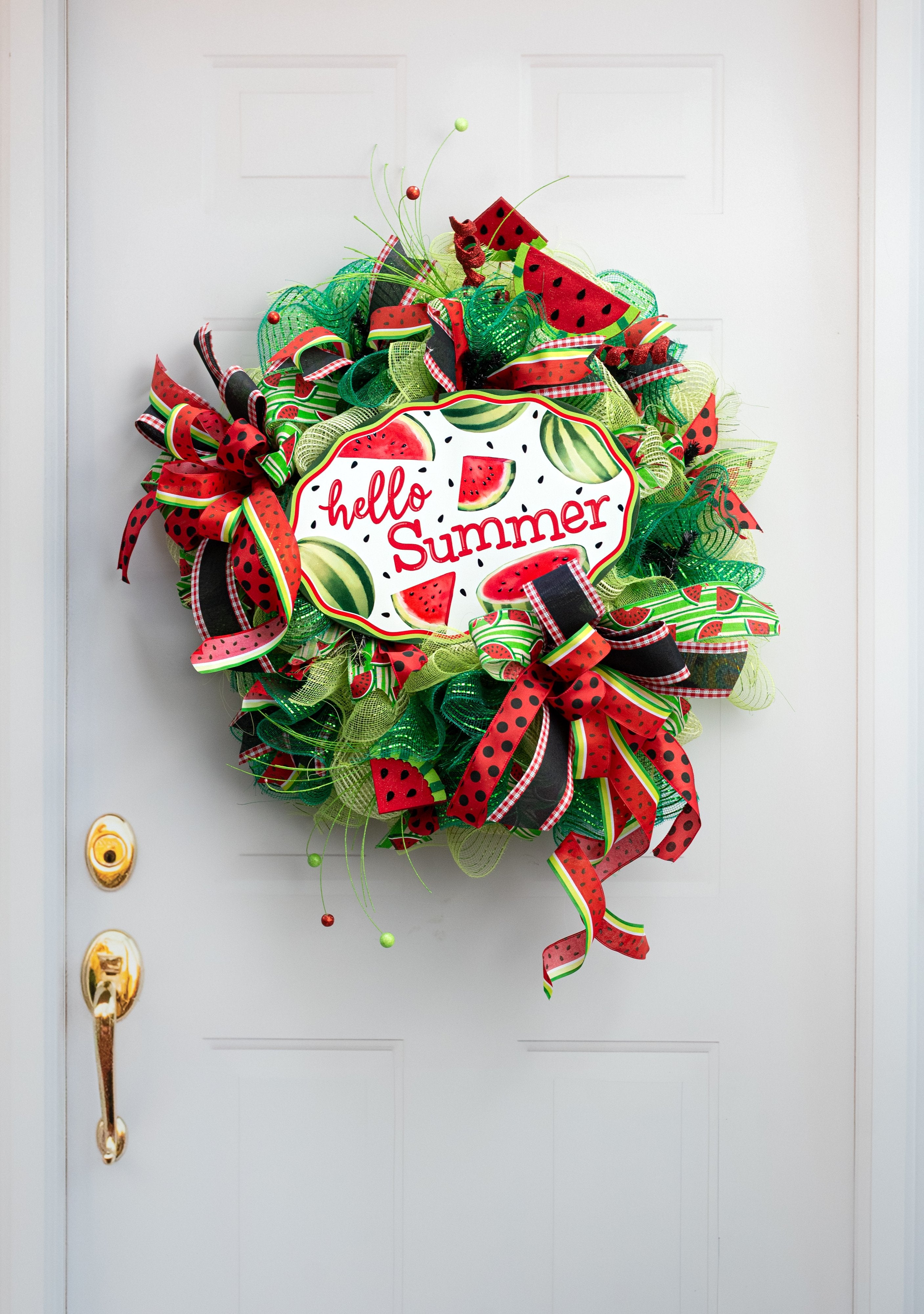 15" Oval Metal Sign: Hello Summer Watermelon detail photo 4