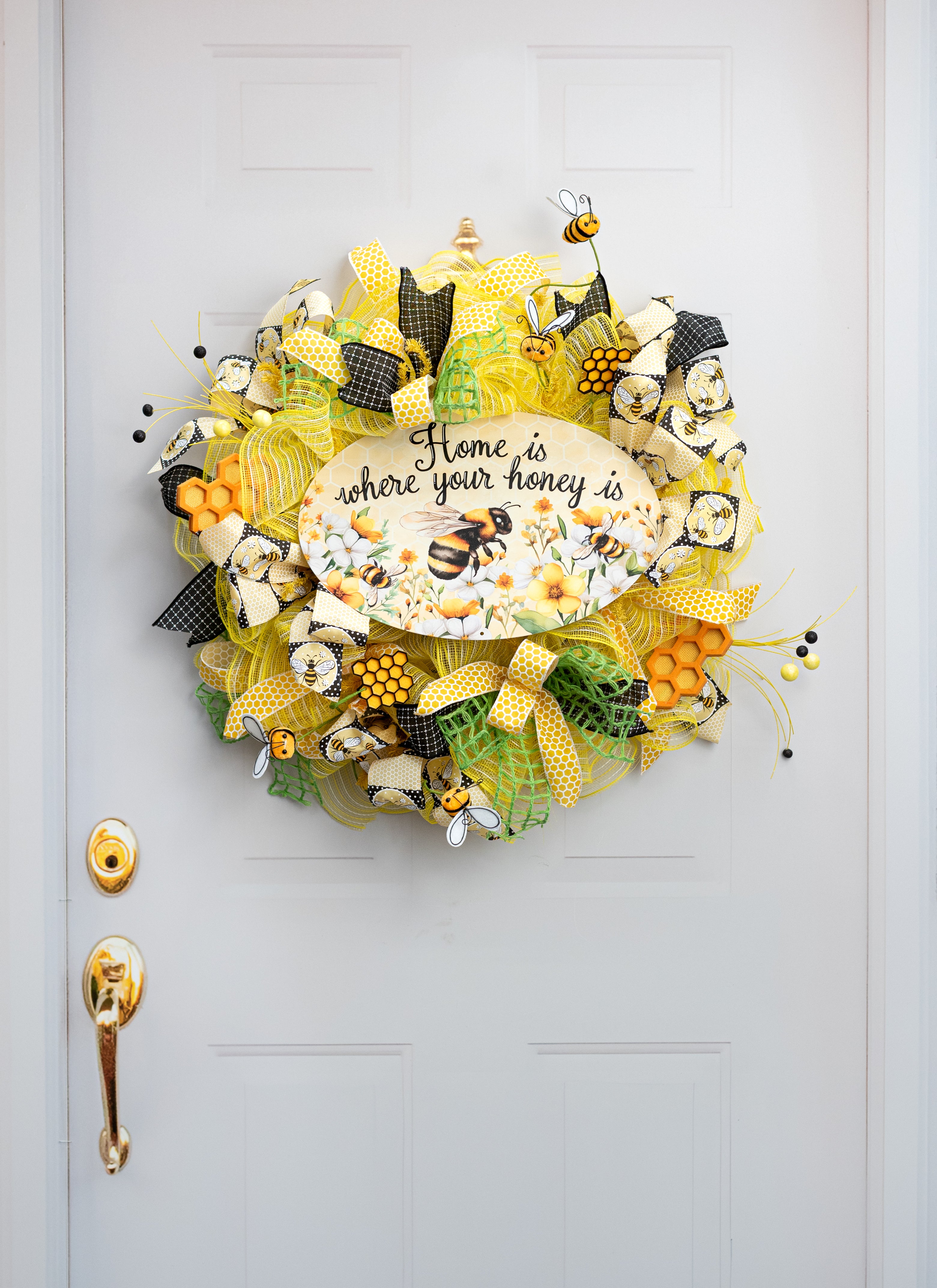 15" Oval Metal Sign: Honey at Home detail photo 4