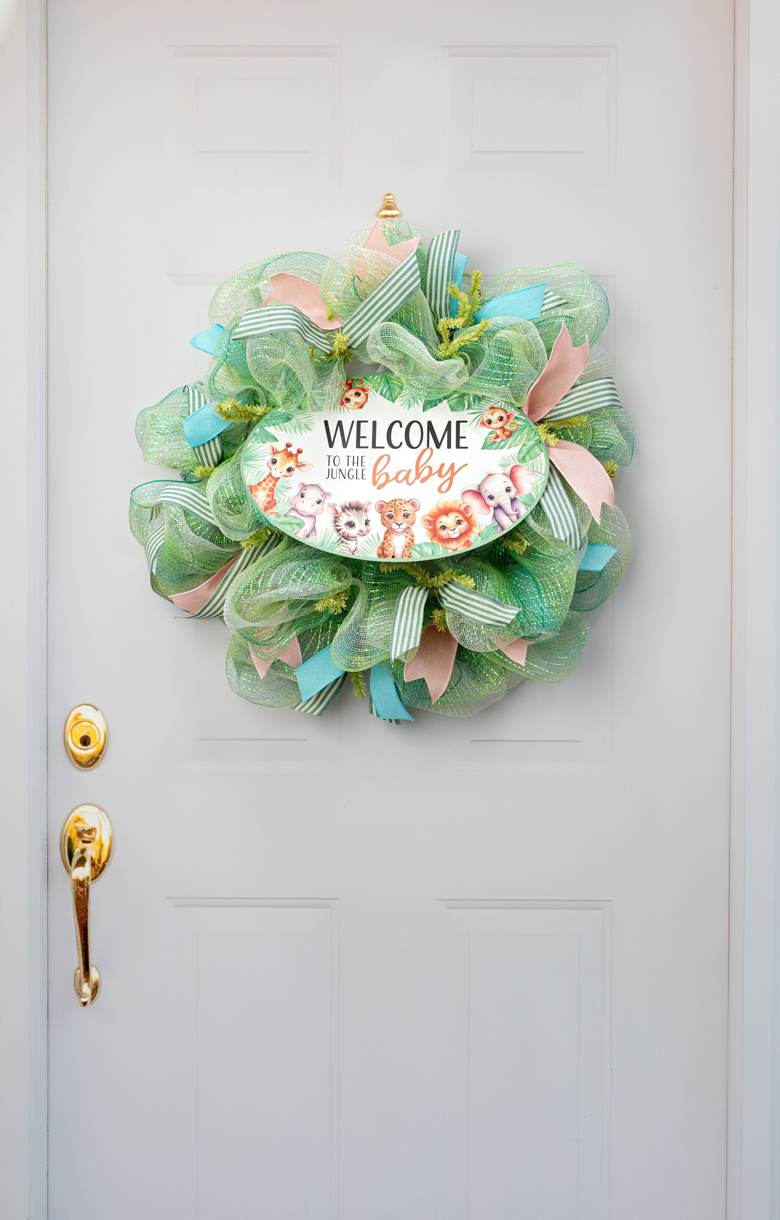 15" Oval Metal Sign: Welcome to the Jungle Baby detail photo 4
