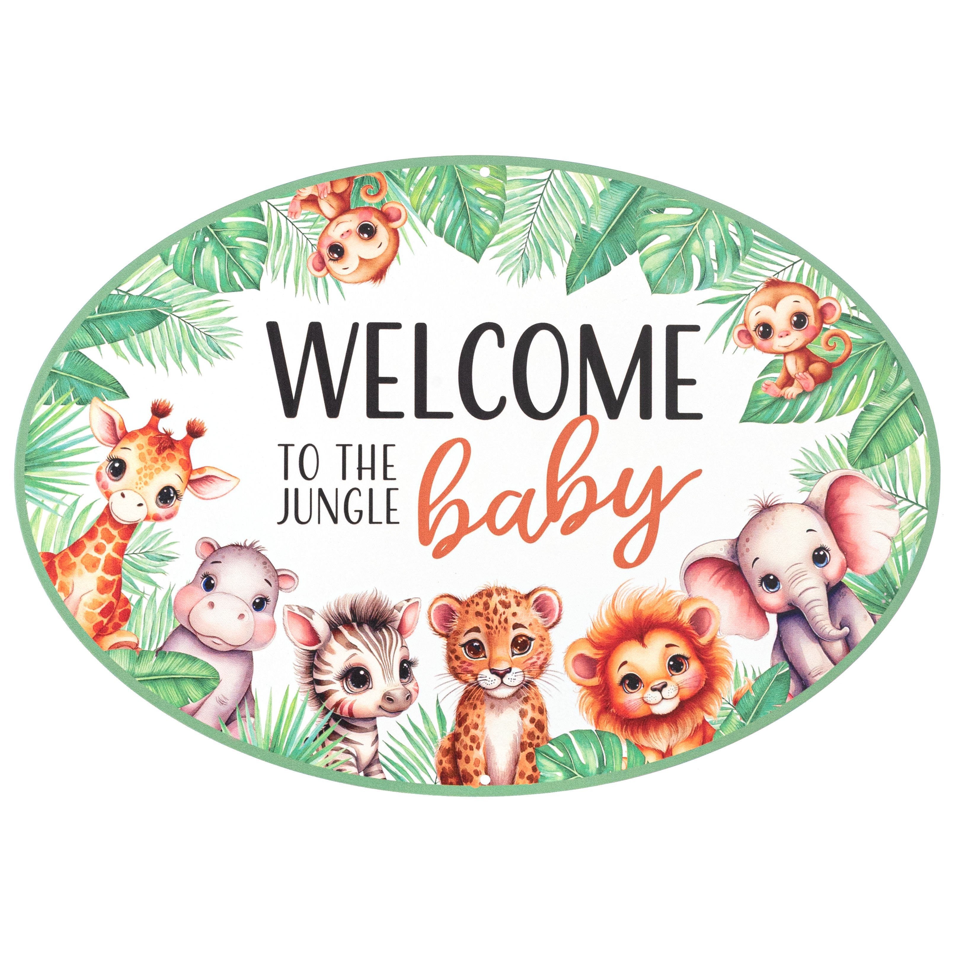 15" Oval Metal Sign: Welcome to the Jungle Baby Item Number: MD1746