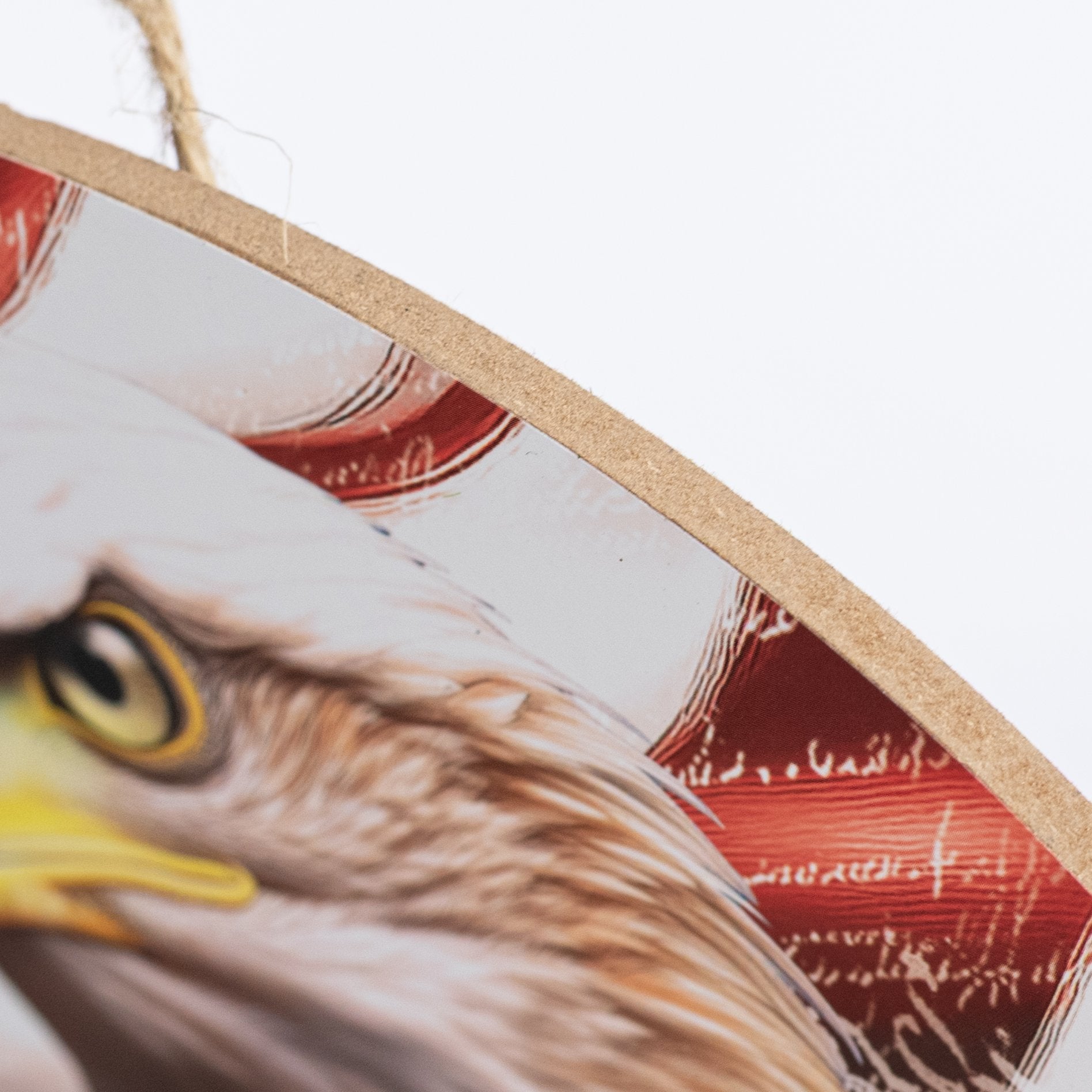 15" Oval Wooden Sign: American Flag Eagle detail photo 3