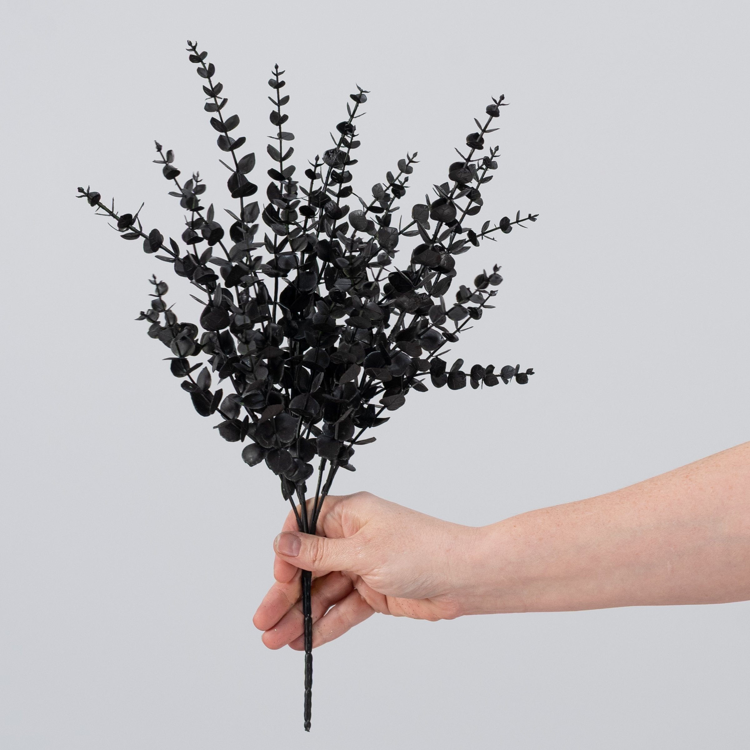 15" Plastic Eucalyptus Bush: Black detail photo 3