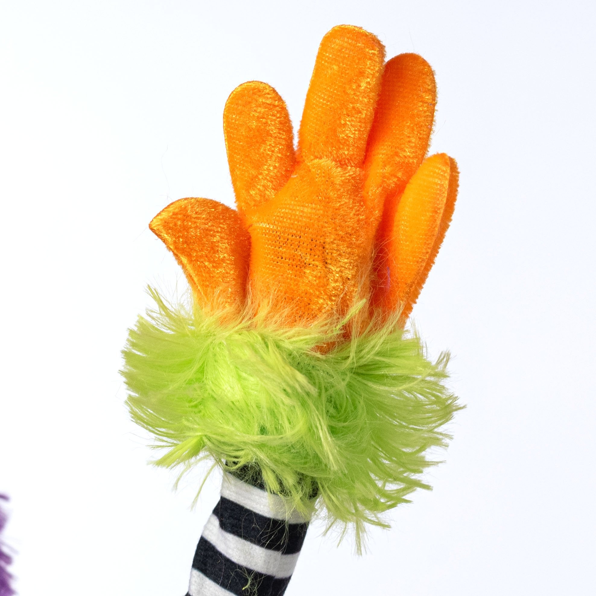 15" Plush Horned Halloween Monster Wreath Decor: Purple detail photo 6