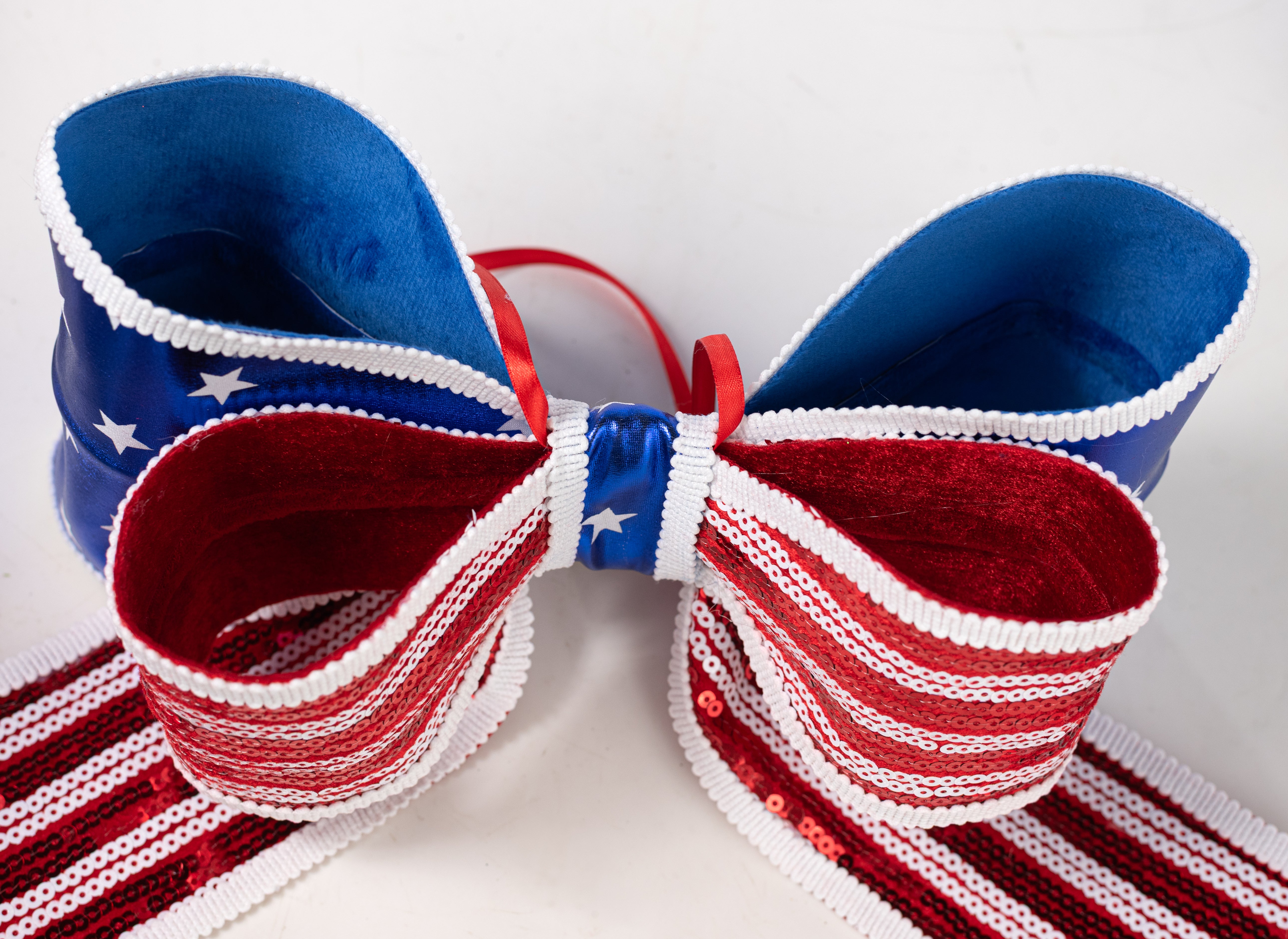 15" Sequin Stars & Stripes Bow detail photo 3