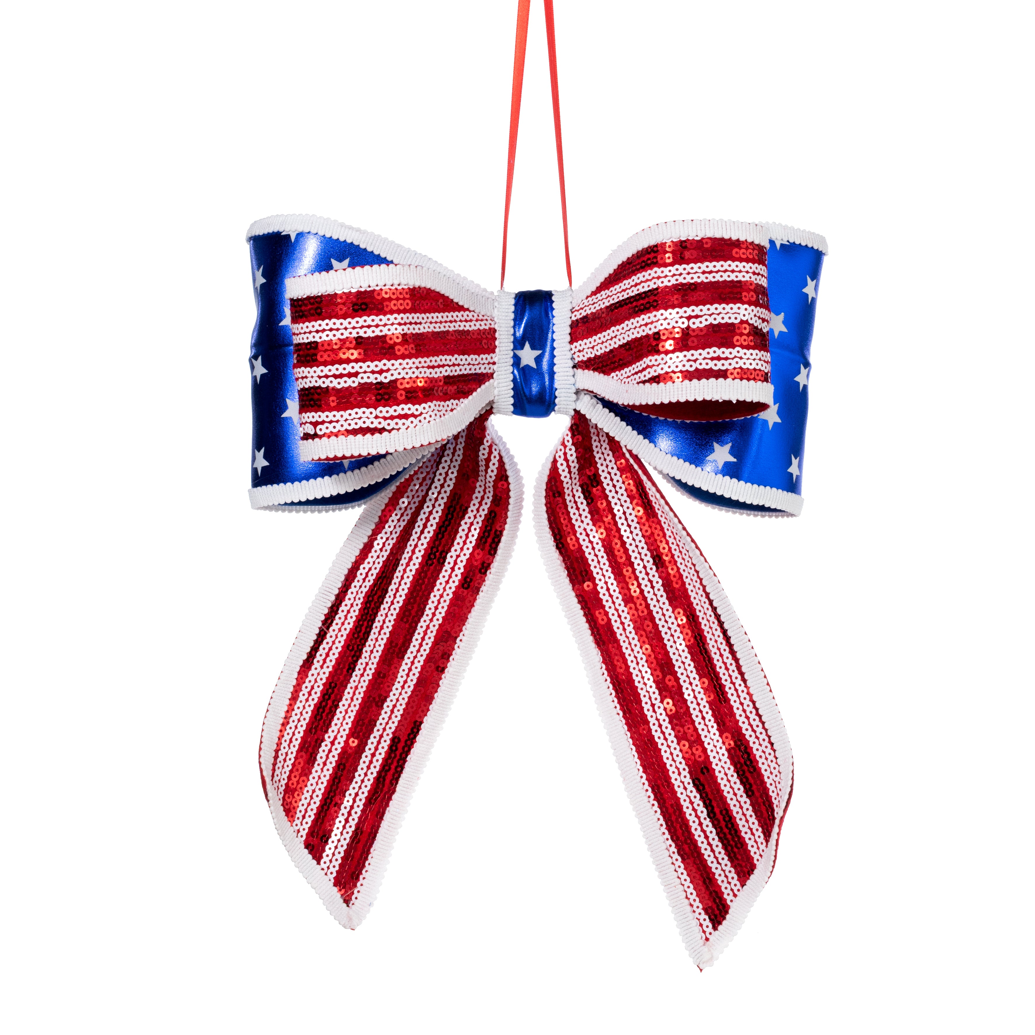 15" Sequin Stars & Stripes Bow Item Number: 74278RWB