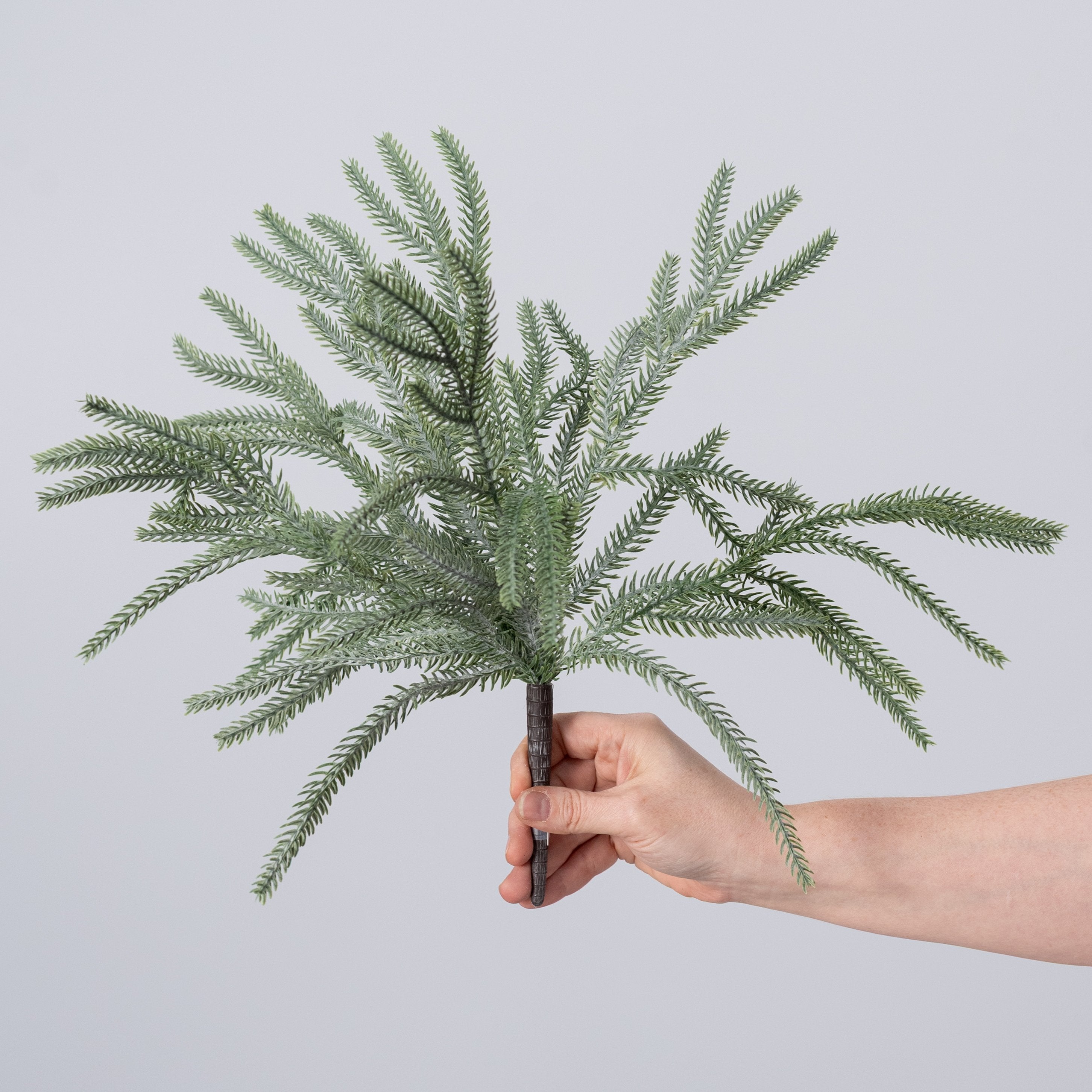 15" Soft Touch Norfolk Pine Bush: Powdered Green detail photo 3