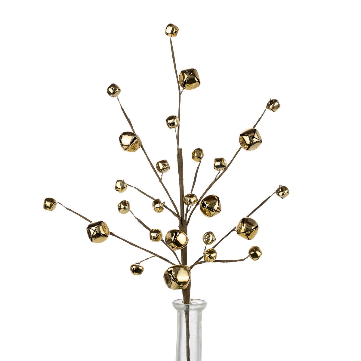 16.5" Jingle Bell Spray: Shiny 18K Gold Item Number: XC428108
