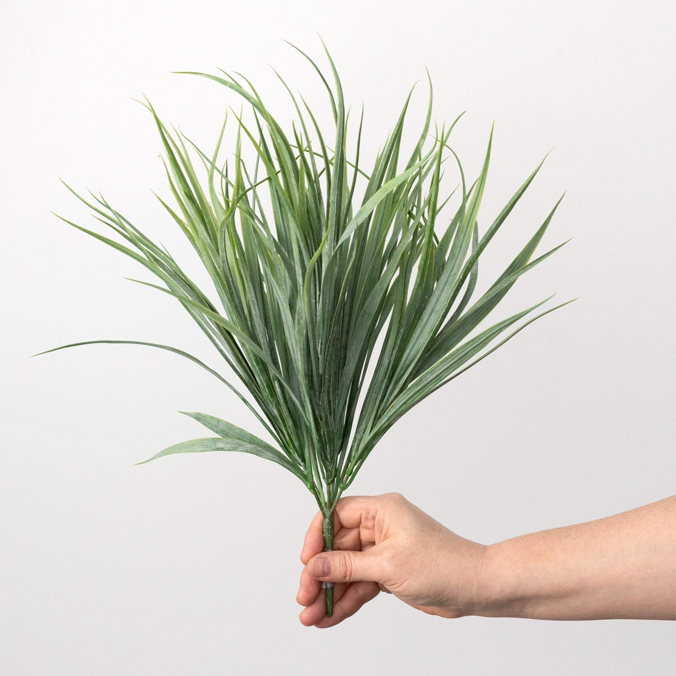 16" Artificial Grass Bush: Dusty Green detail photo 3
